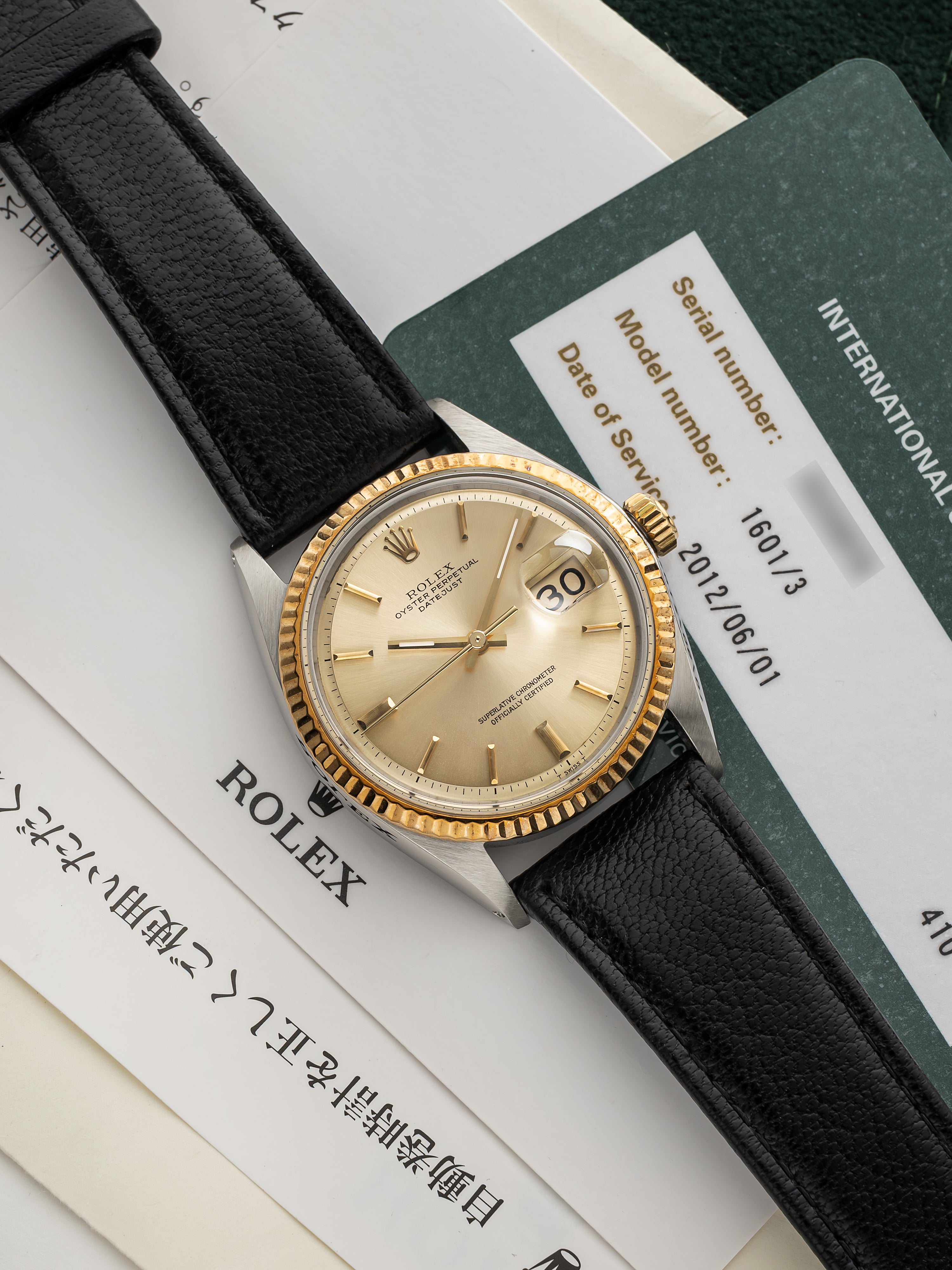 Vintage 1970 Rolex Datejust 1601/3 Two-Tone Champagne Stick Dial Auto 36mm