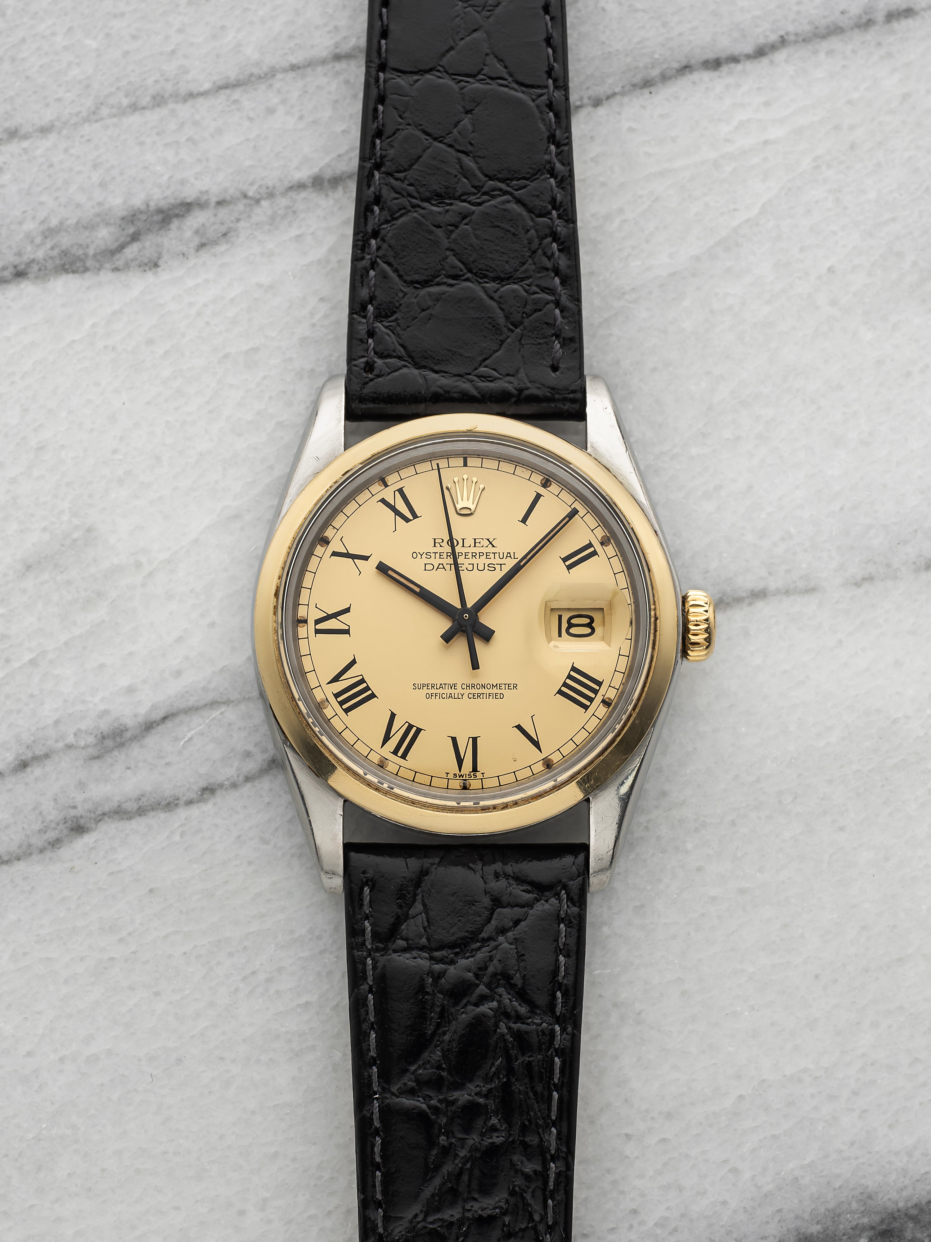 Vintage 1978 Rolex Datejust 16003 Two-Tone Champagne Buckley Dial Auto 34mm