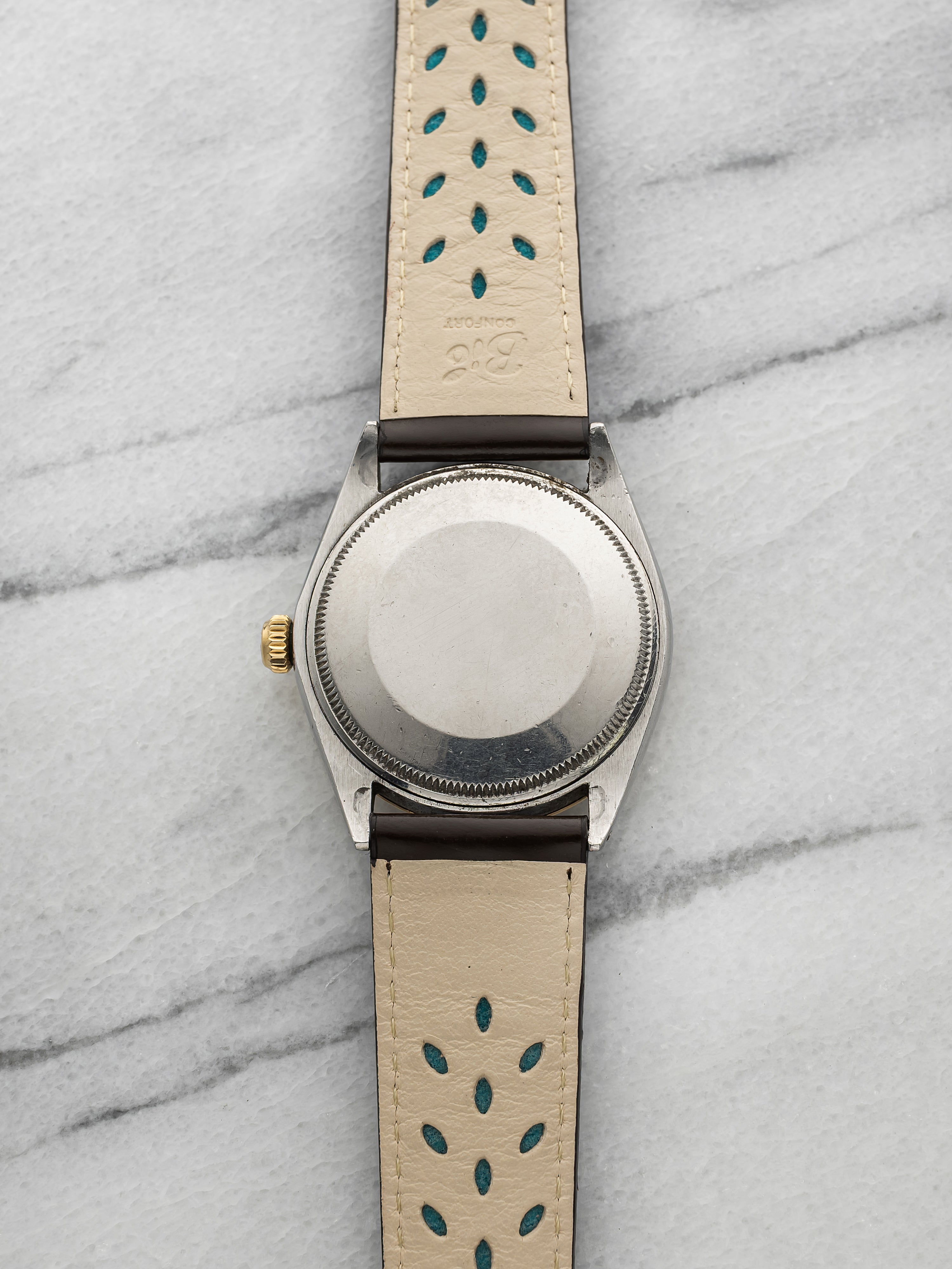 Vintage 1969 Rolex Oyster Perpetual 1002 Two-Tone Mocha Dial Auto 34mm