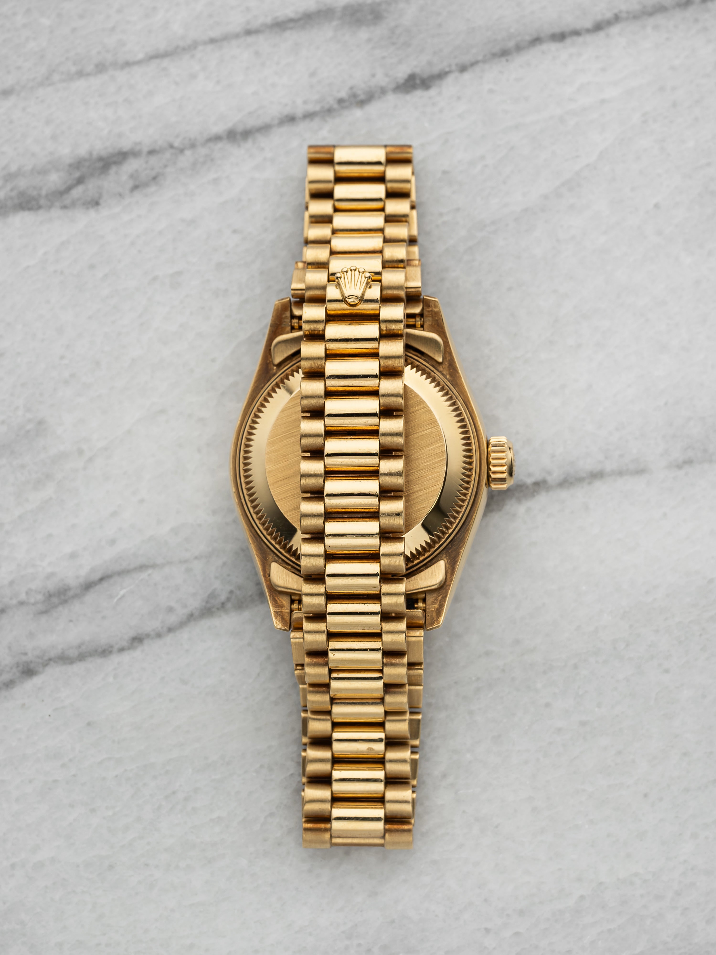 RolexLady Datejust - 18K Yellow Gold Factory Emerald Indices String Diamond Dial