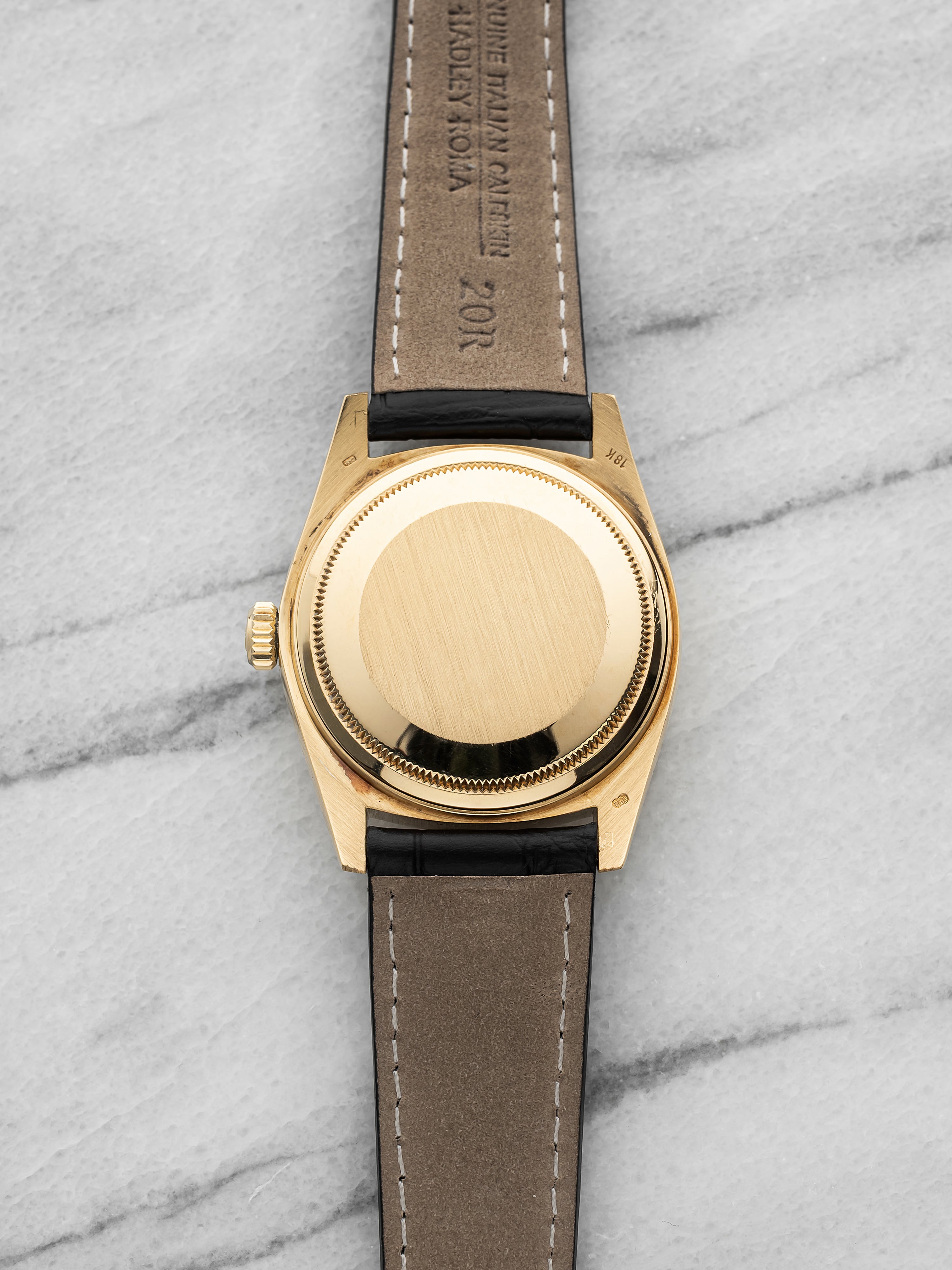 Vintage 1984 Rolex Day-Date 18038 18K YG Champagne Linen Dial Auto 36mm