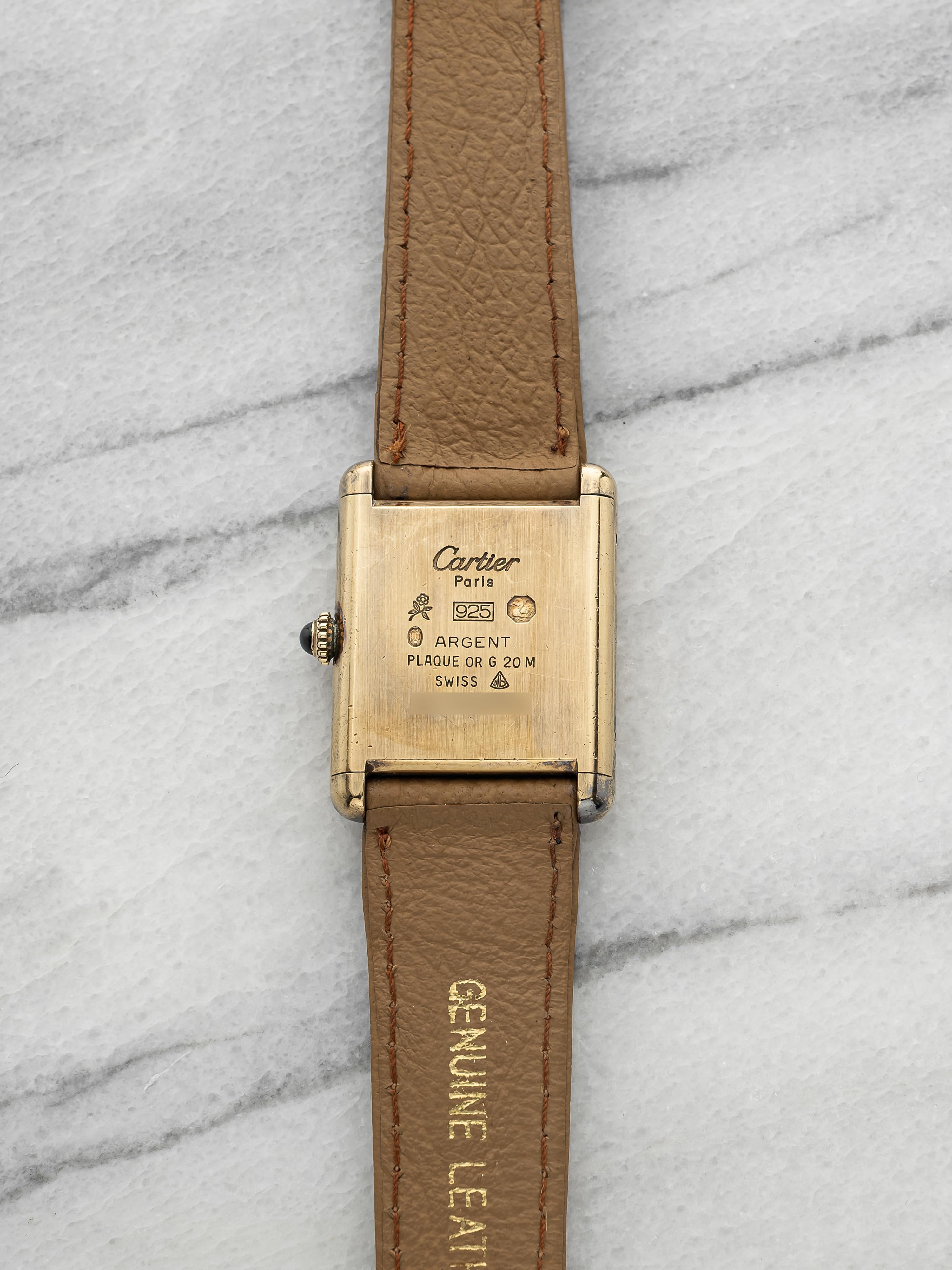 Vintage 1970s Cartier Tank Must Vermeil Lemon Dial Manual 23mm