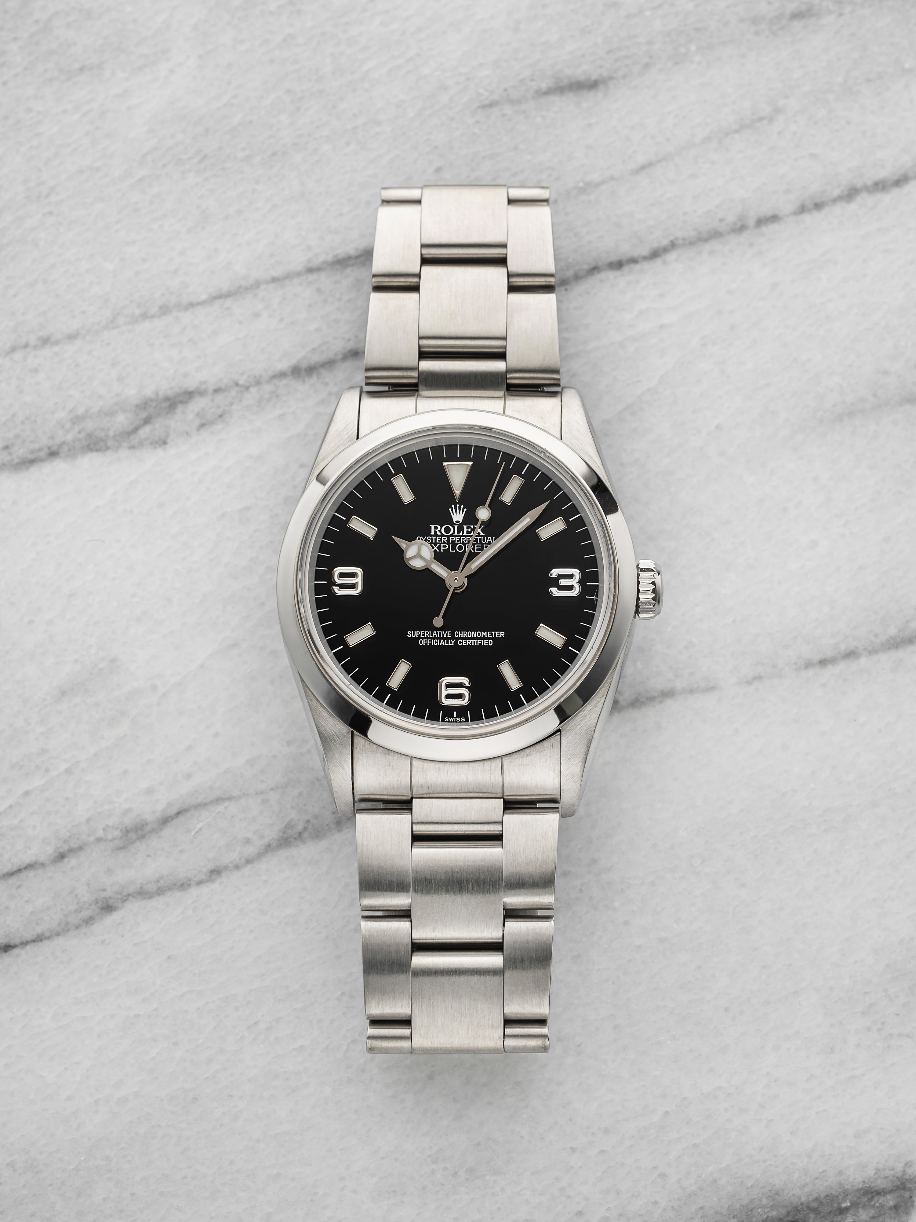 Vintage 1997 Rolex Explorer I 14270 Stainless Steel Black Dial Automatic 36mm
