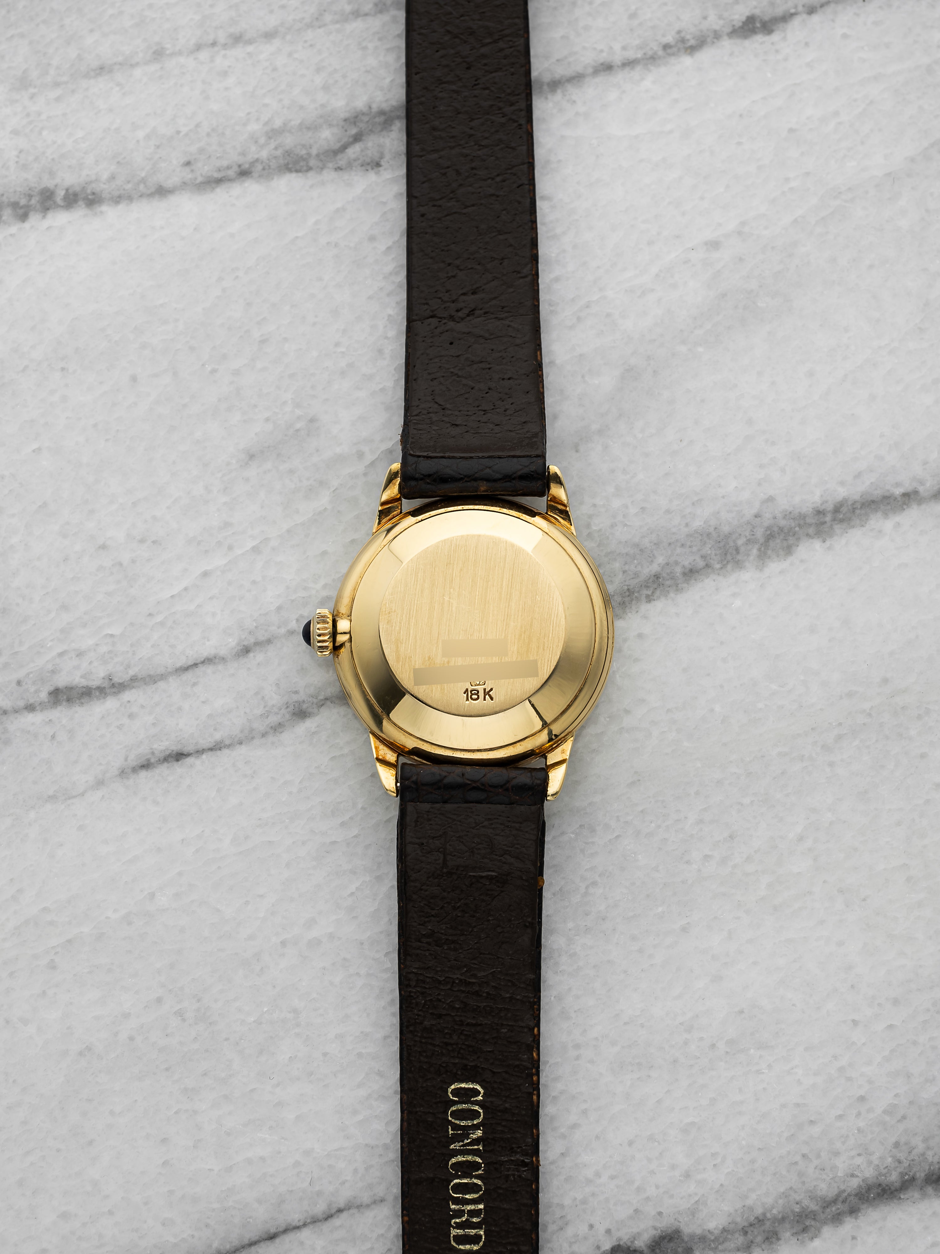 Vintage 1980s Concord Dress 508920 18K Yellow Gold Coral Dial Manual 23 mm