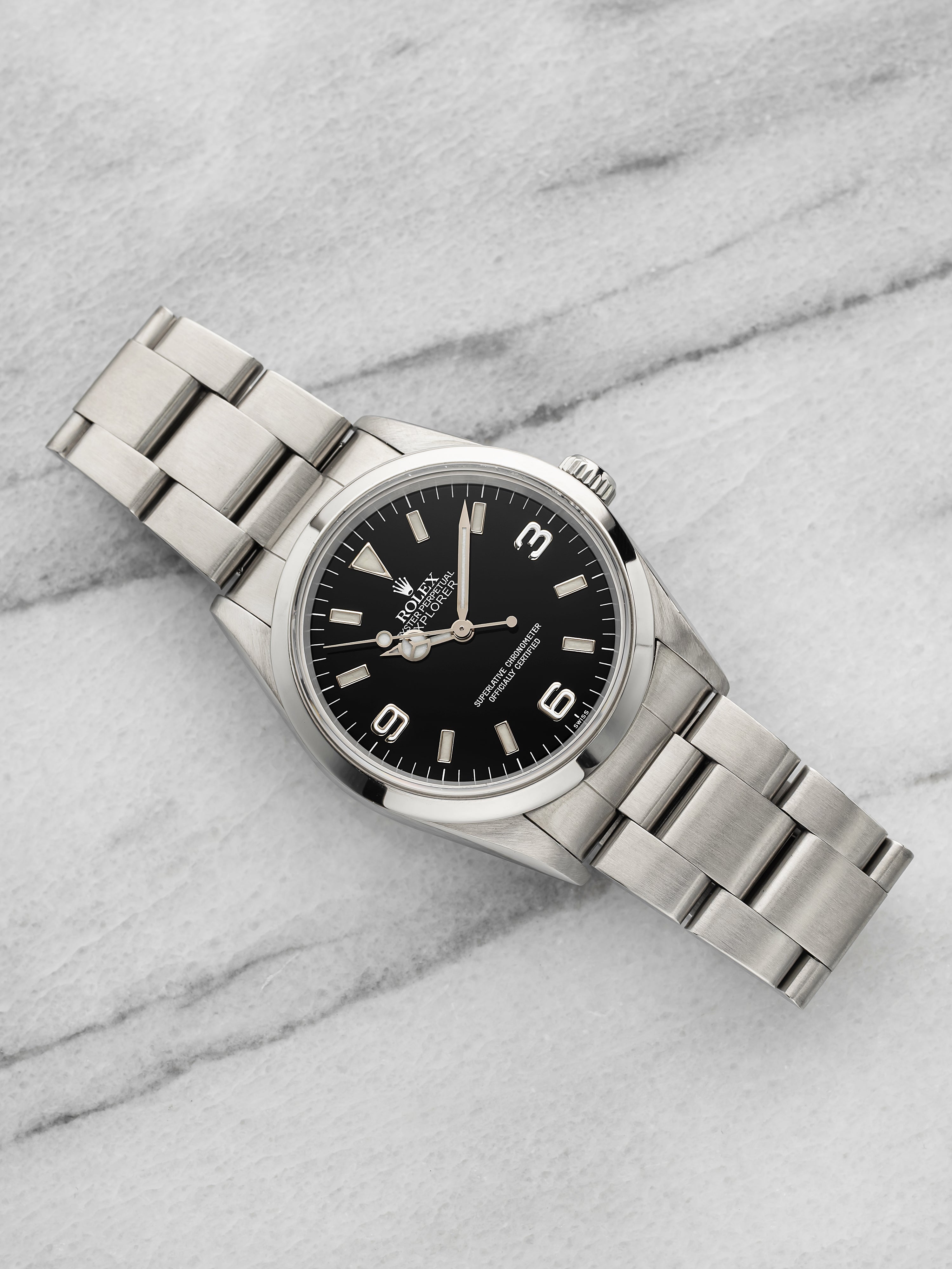 Vintage 1997 Rolex Explorer I 14270 Stainless Steel Black Dial Automatic 36mm