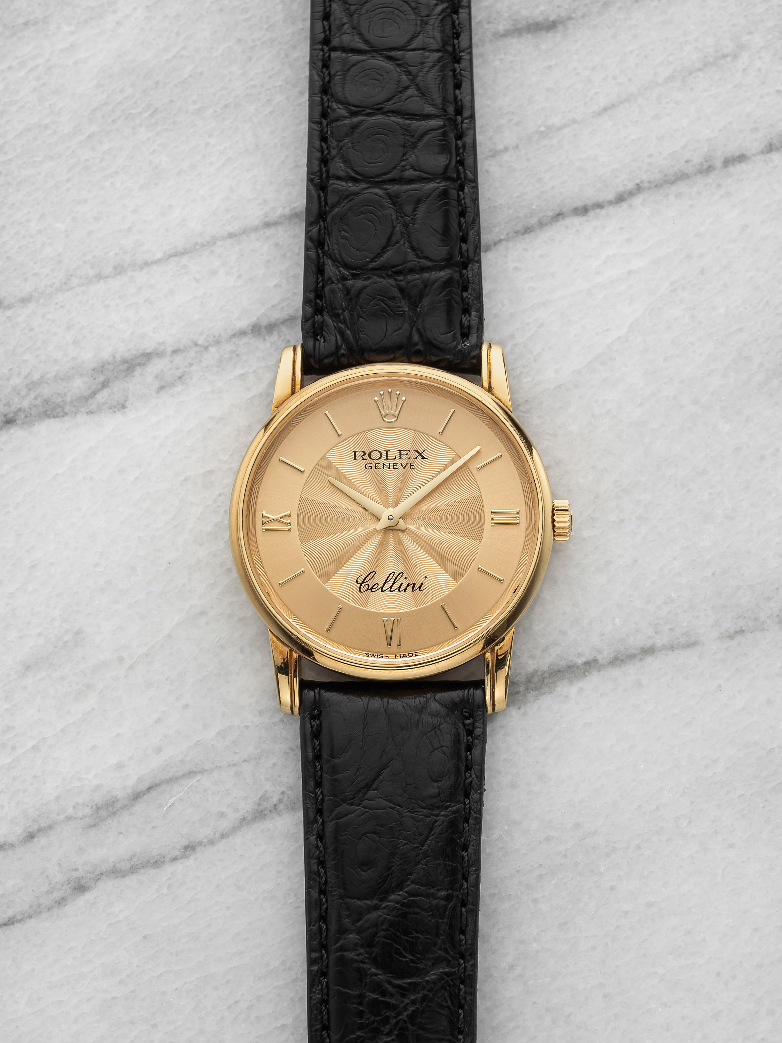 Vintage 1976 Rolex Cellini 5116 18K YG Champagne Bullseye Dial Manual 32mm