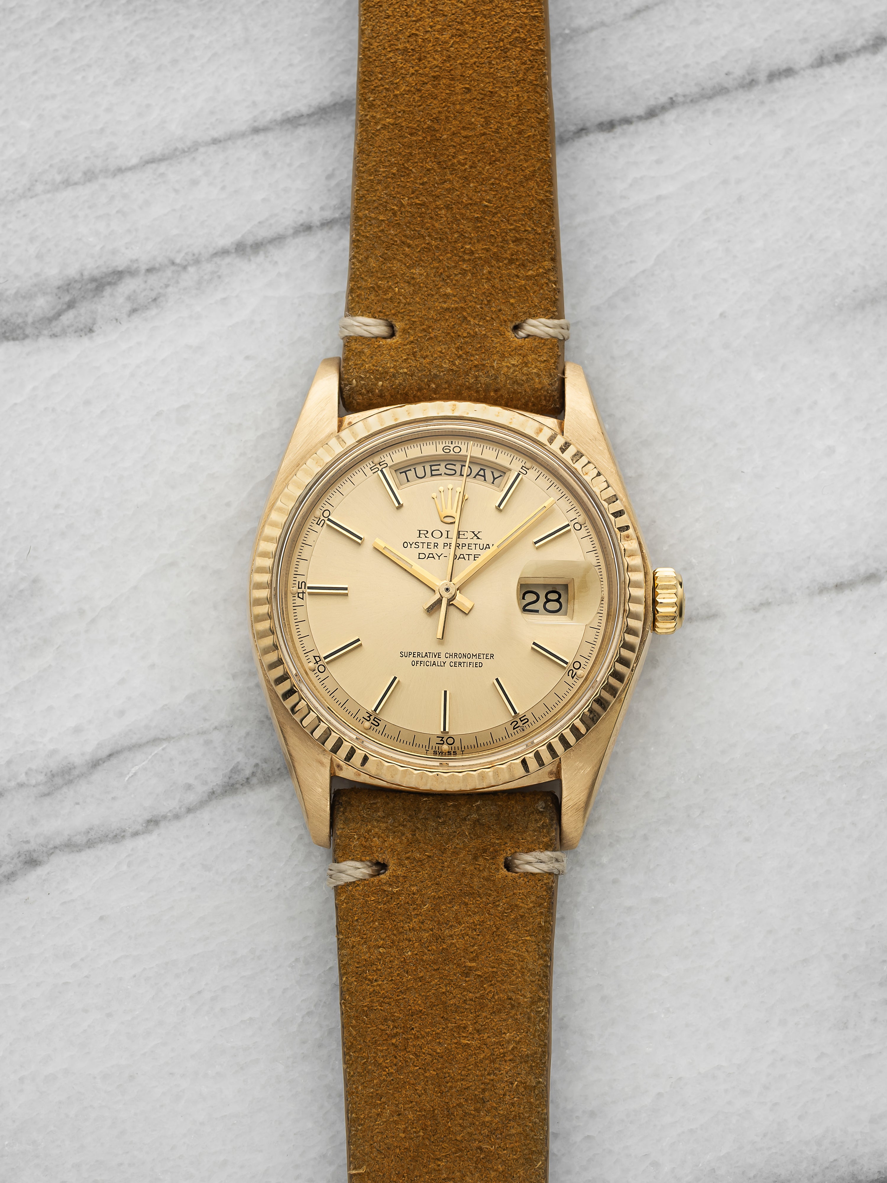 Vintage 1978 Rolex Day-Date 1803 18K YG Champagne Dial Auto 36mm