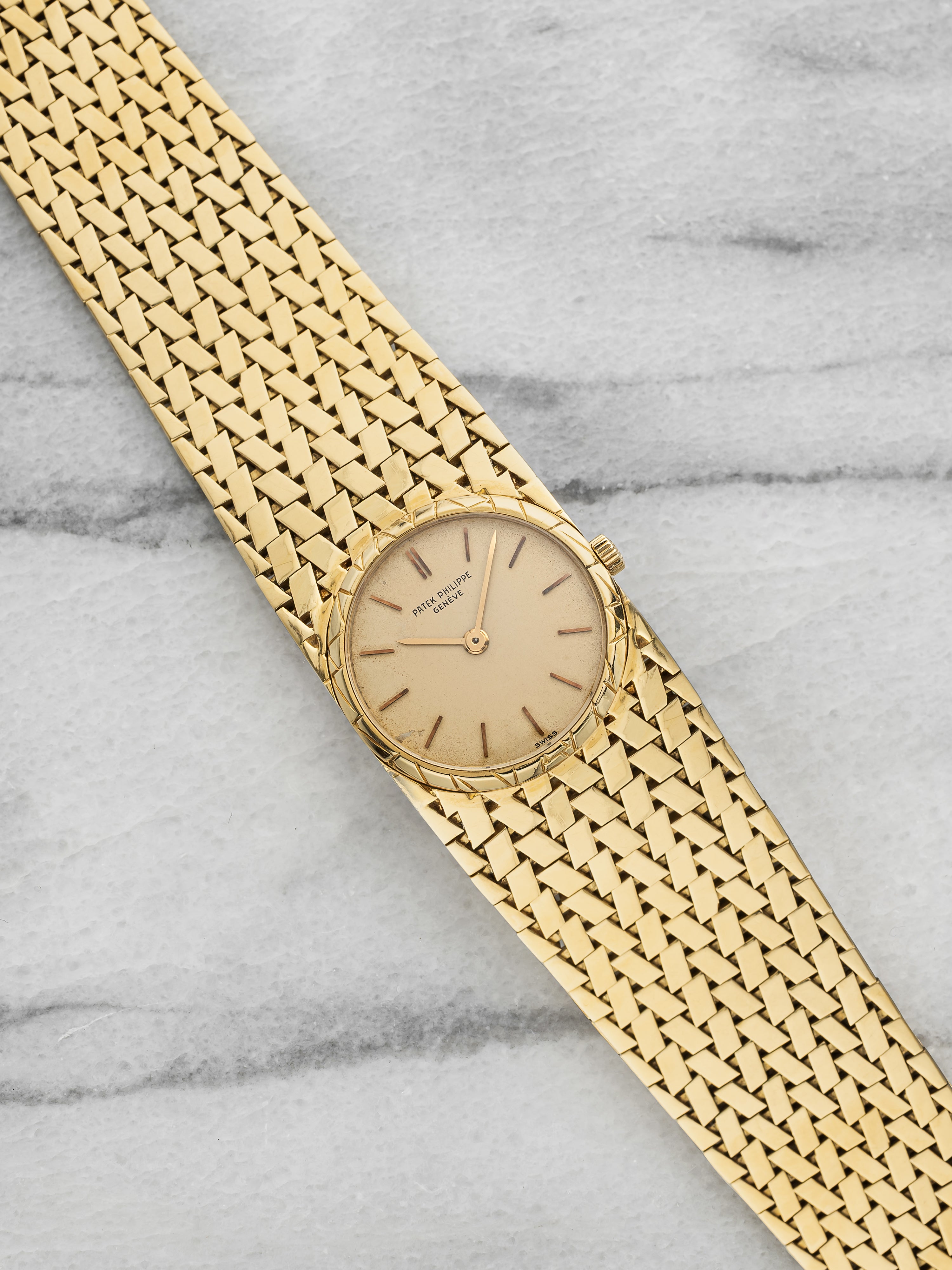 Vintage 1960s Patek Philippe 3310 18K Yellow Gold Champagne Dial Manual 29mm