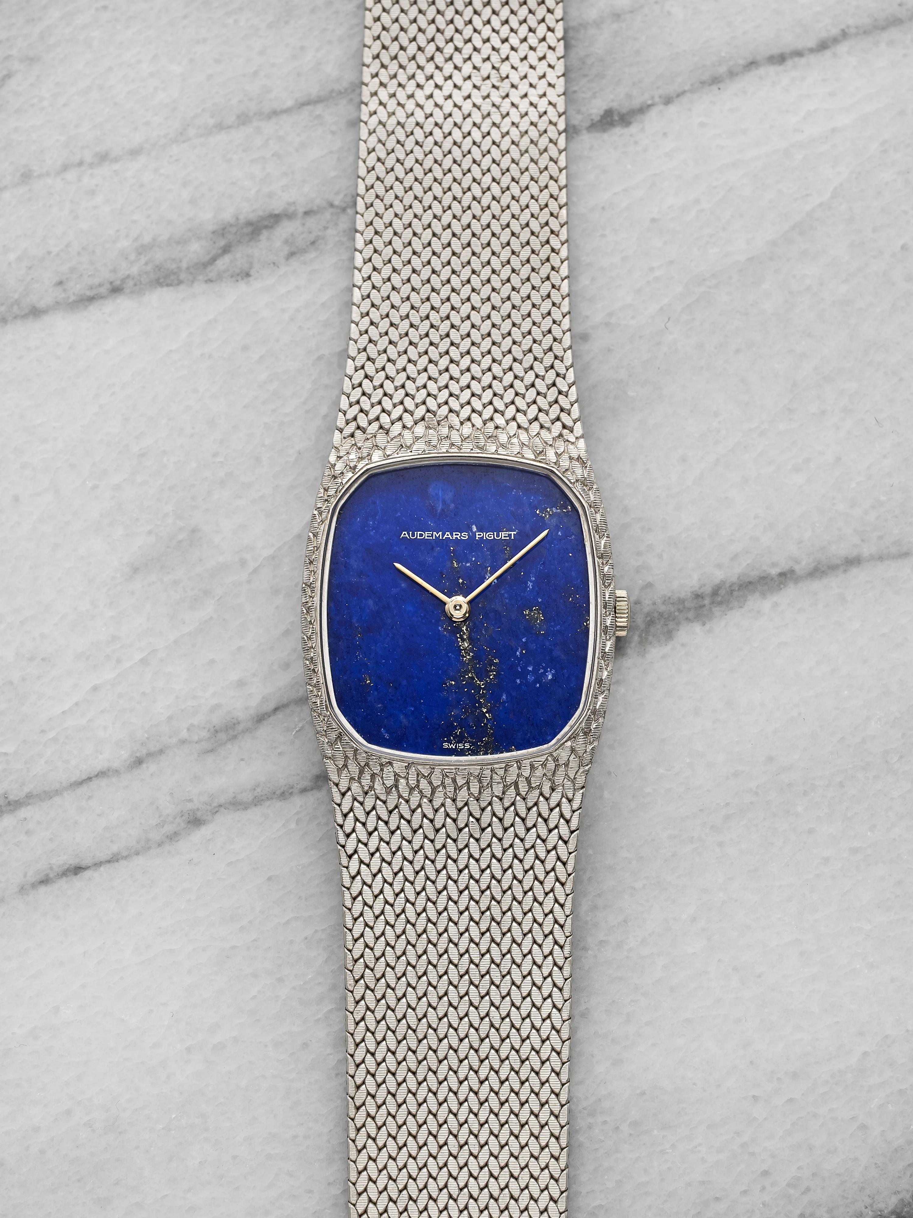 Vintage 1960s Audemars Piguet Cobra 18K WG Lapis Lazuli Dial Manual 27 mm