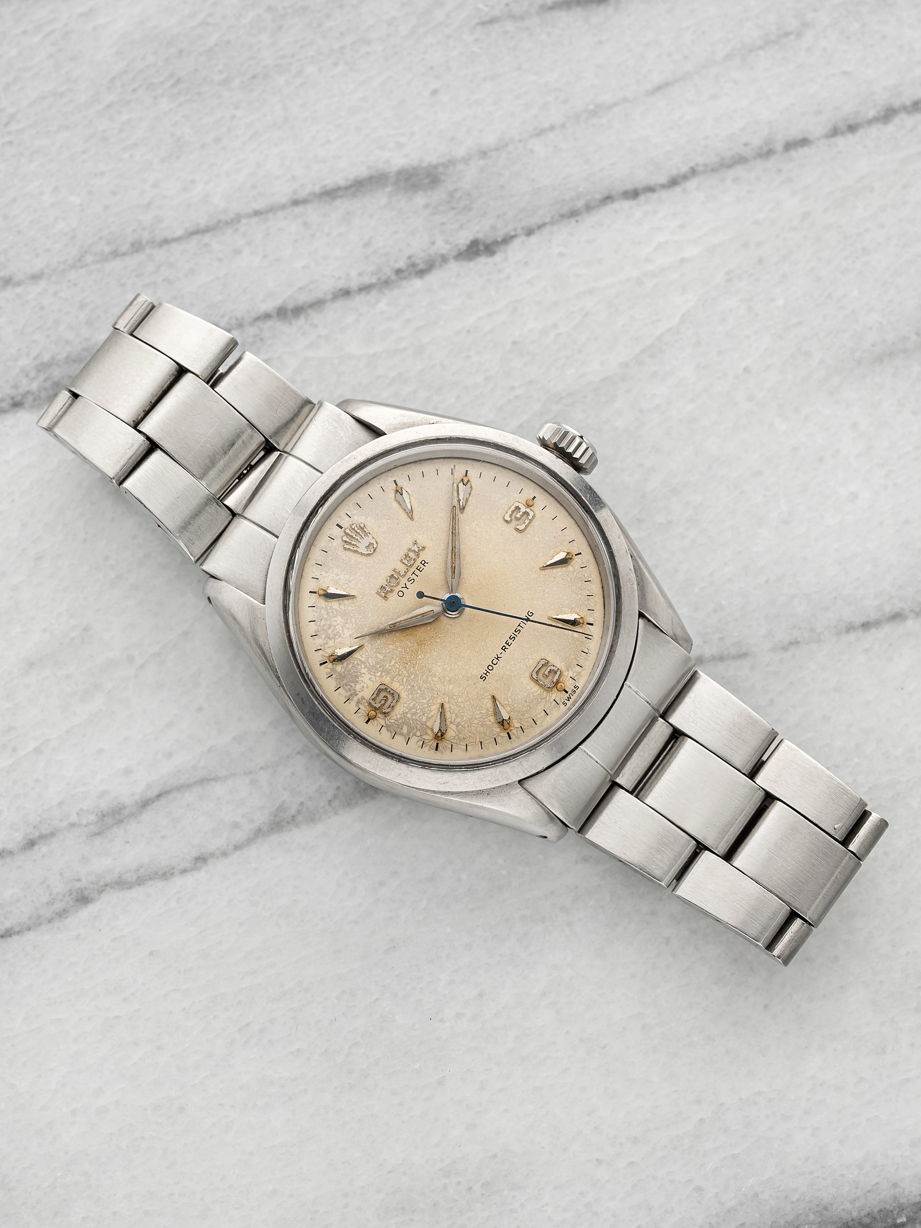 Vintage 1957 Rolex Oyster Super Precision 6480 Steel White Dial Manual 34mm
