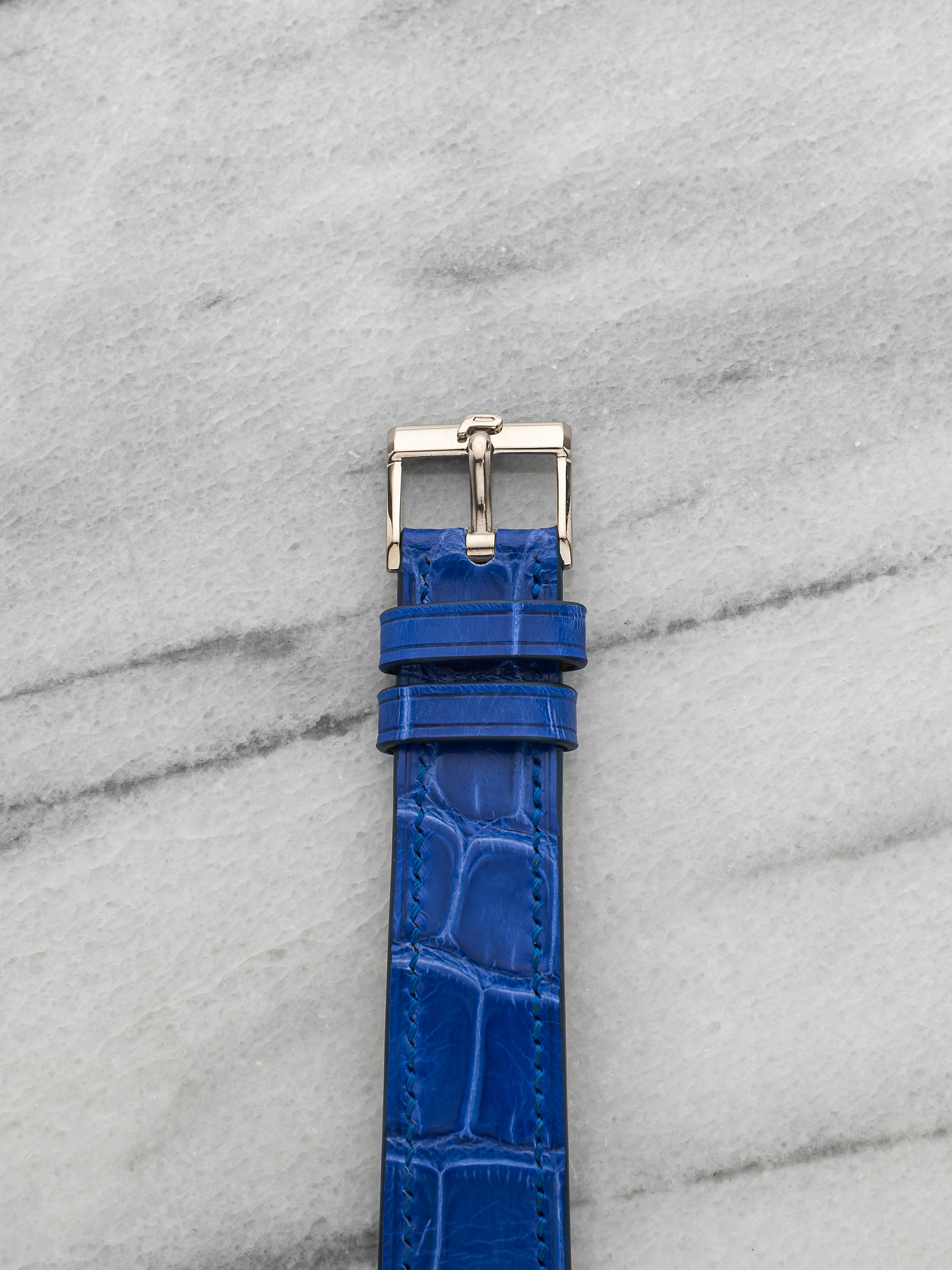 Vintage 1980s Piaget 9025 Dress 18K White Gold Lapis Lazuli Dial Manual 30mm