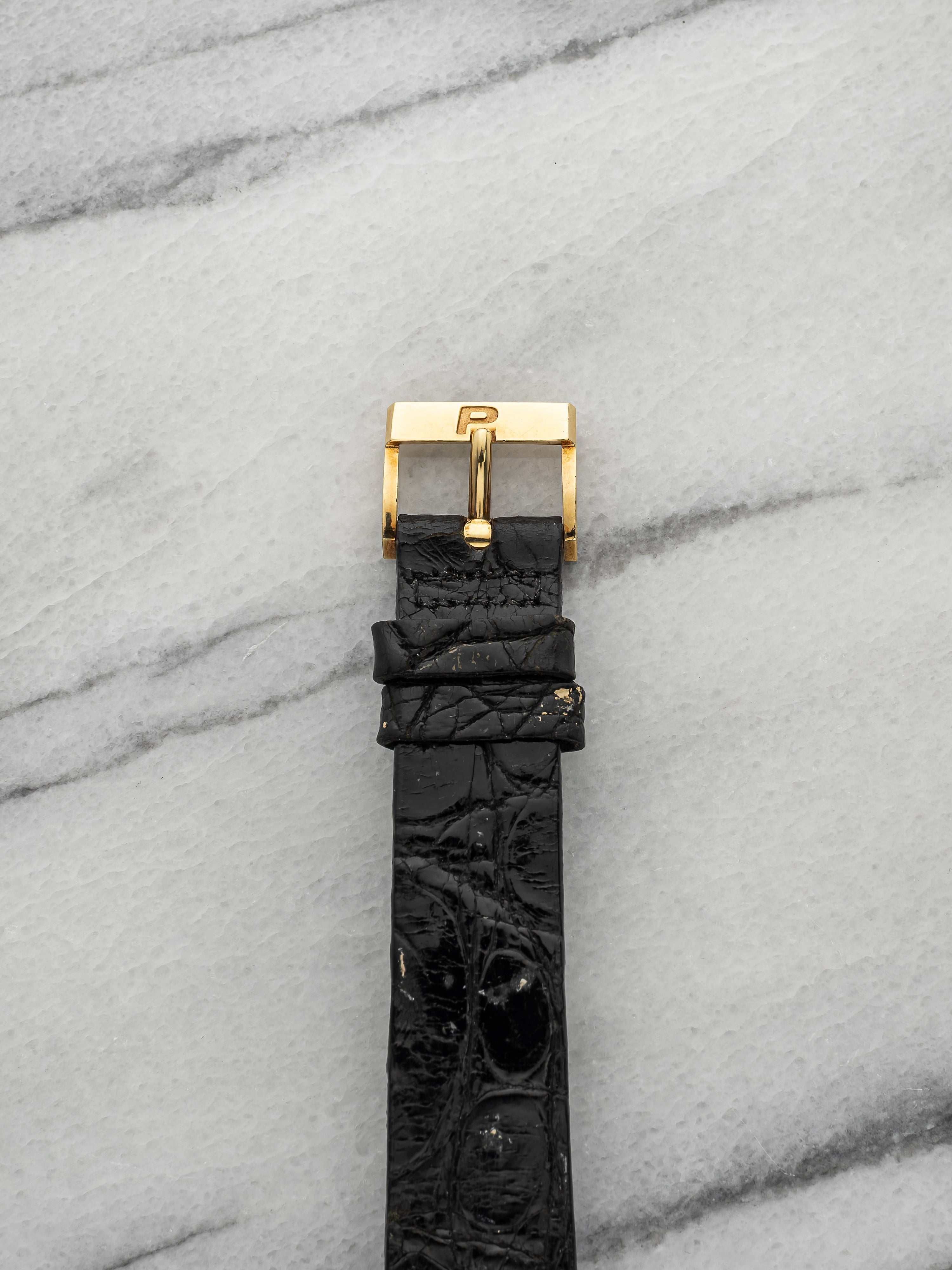 Vintage 1980s Piaget Protocole 8154 18K YG Pavé Diamond Dial Quartz 25mm