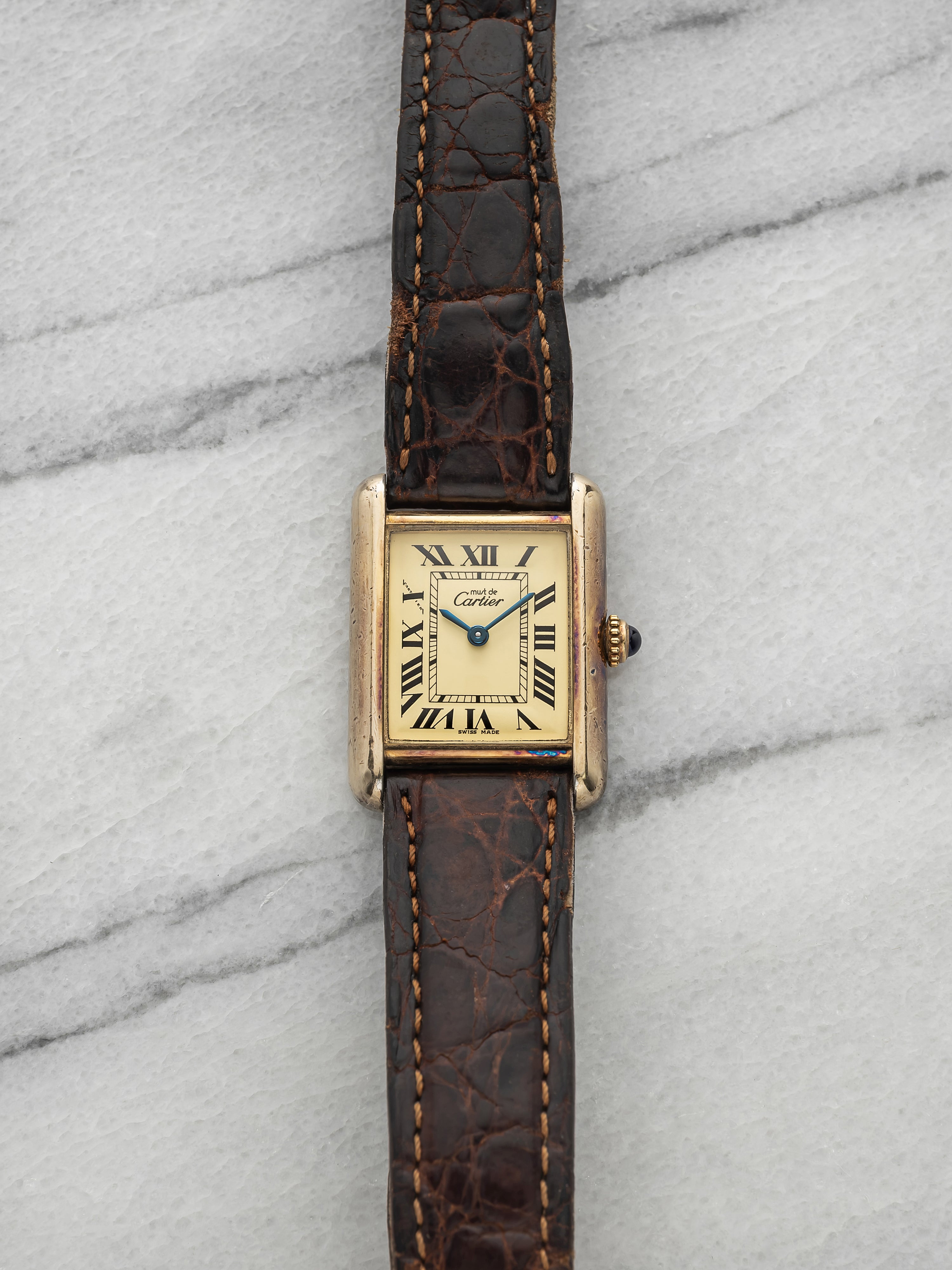Cartier Must Tank 2415 - Vermeil Lemon Roman Dial