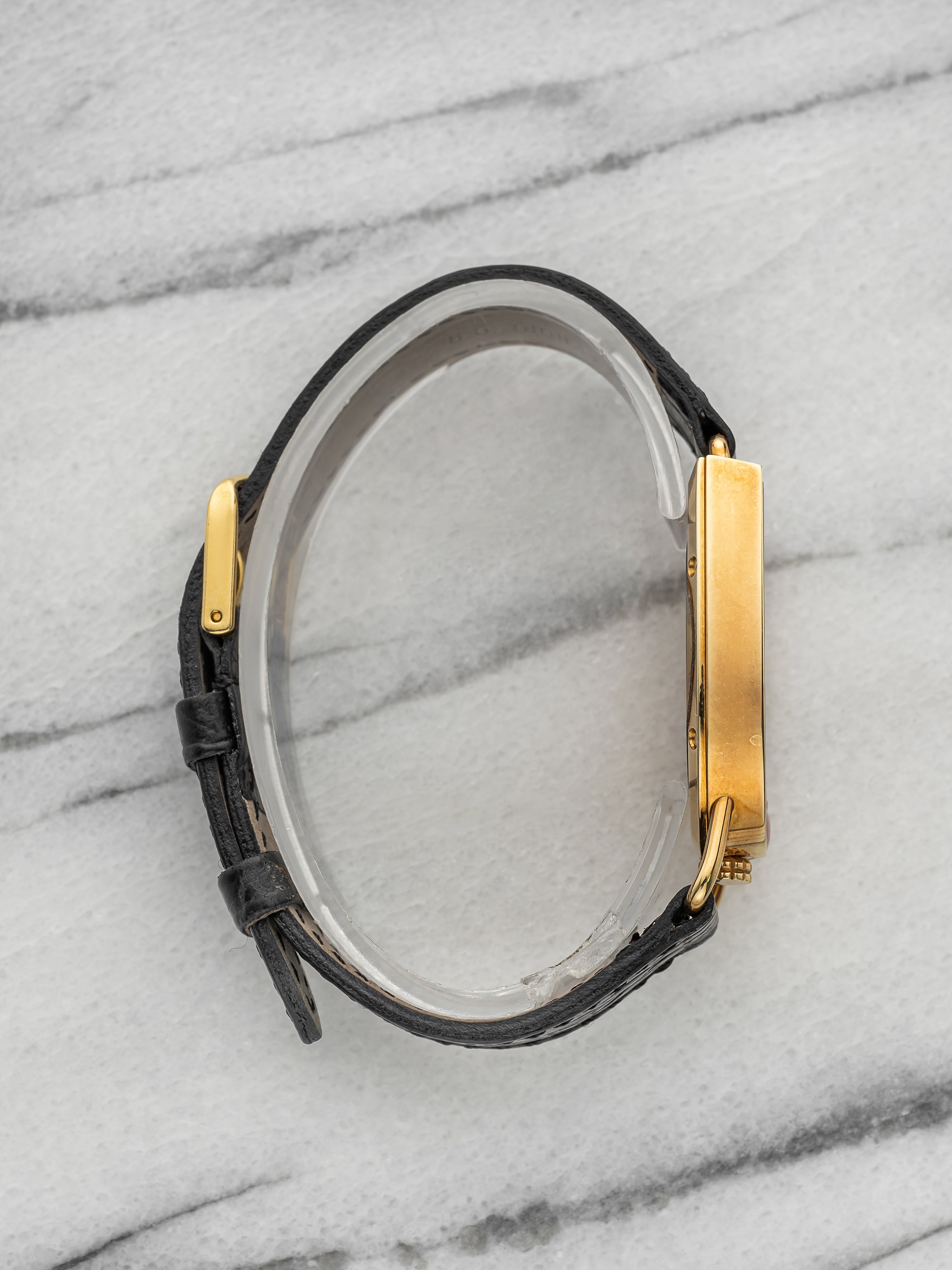 Vintage 1998 Ettore Bugatti Grille 18K Yellow Gold White Dial Auto 26mm