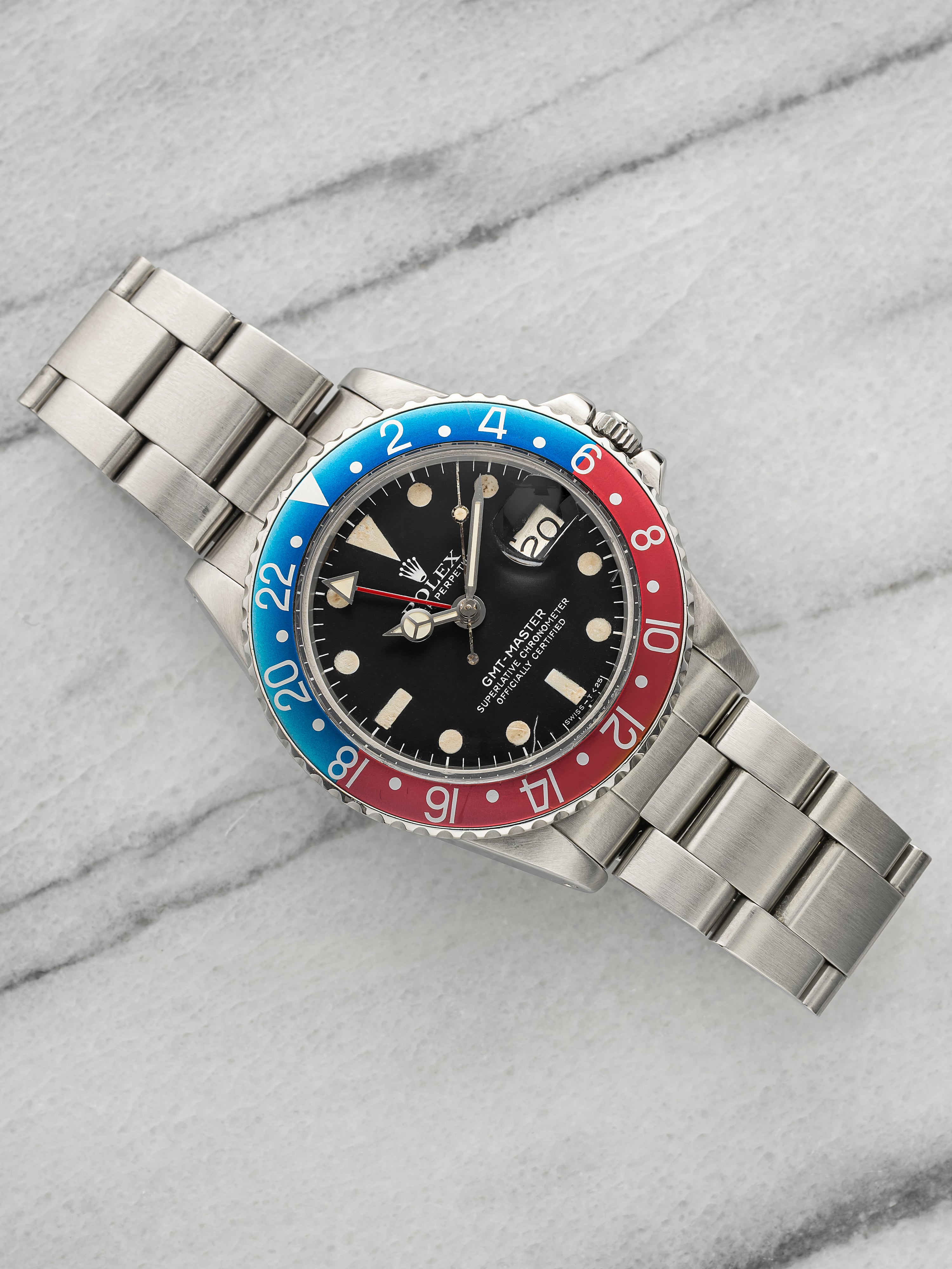 Vintage 1977 Rolex GMT-Master 1675 Stainless Steel Black Dial "Pepsi" Auto 40mm