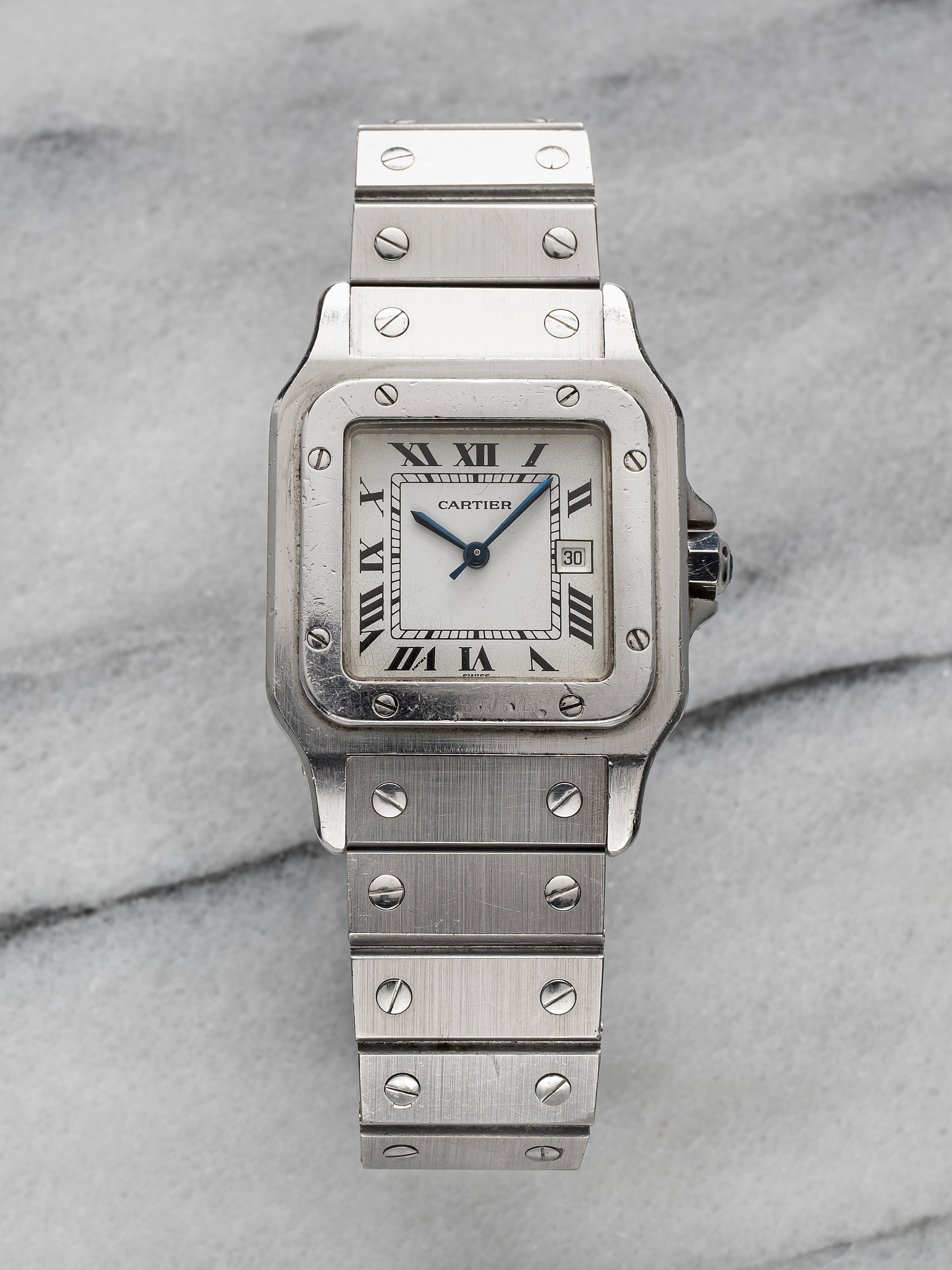 Cartier Santos 2960 - White Roman Dial.