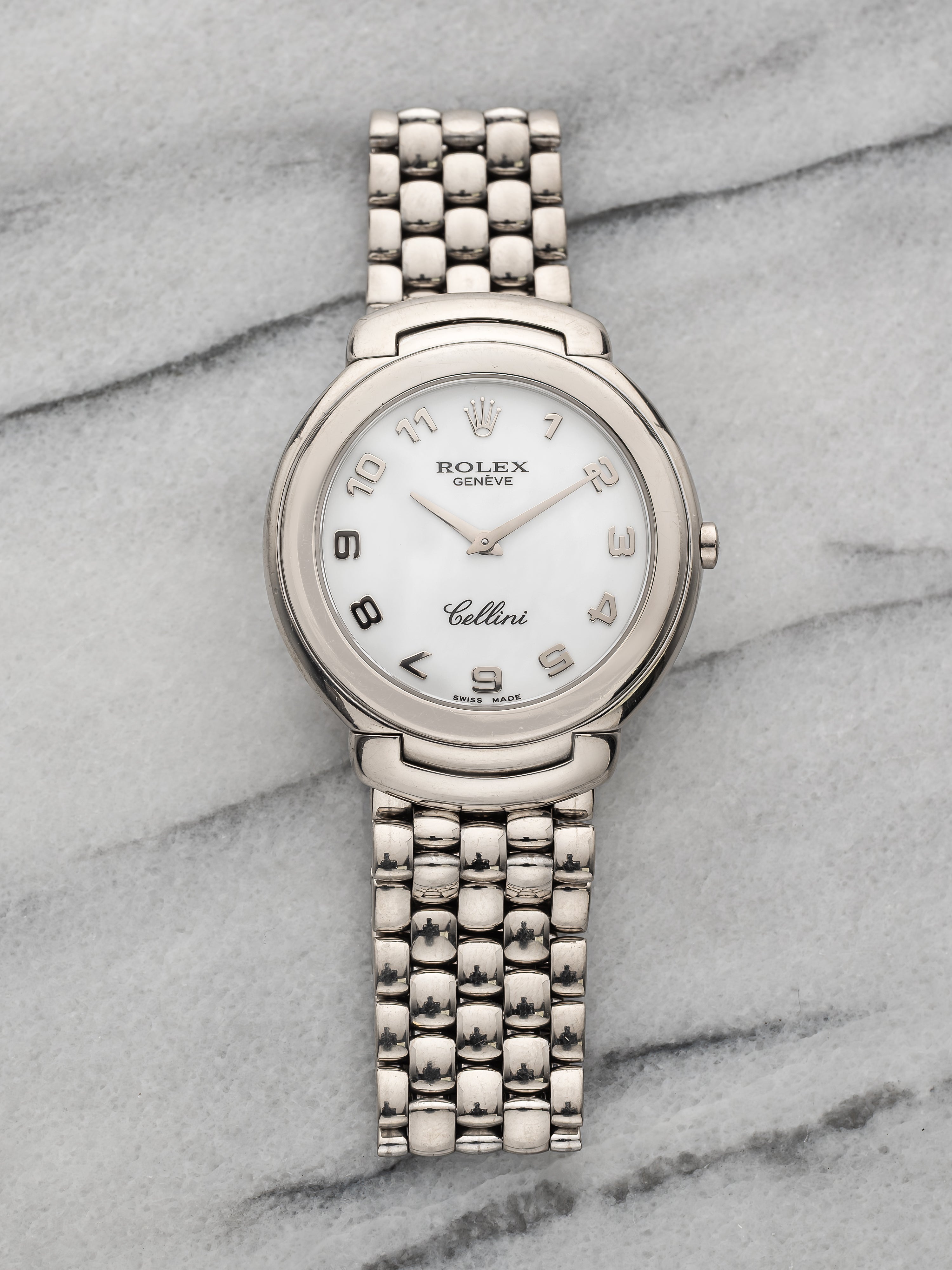 (ジャンク品)ROLEX Cellini 腕時計 シルバー文字盤 1999 Rolex Cellini 6623 - White Arabic Dial