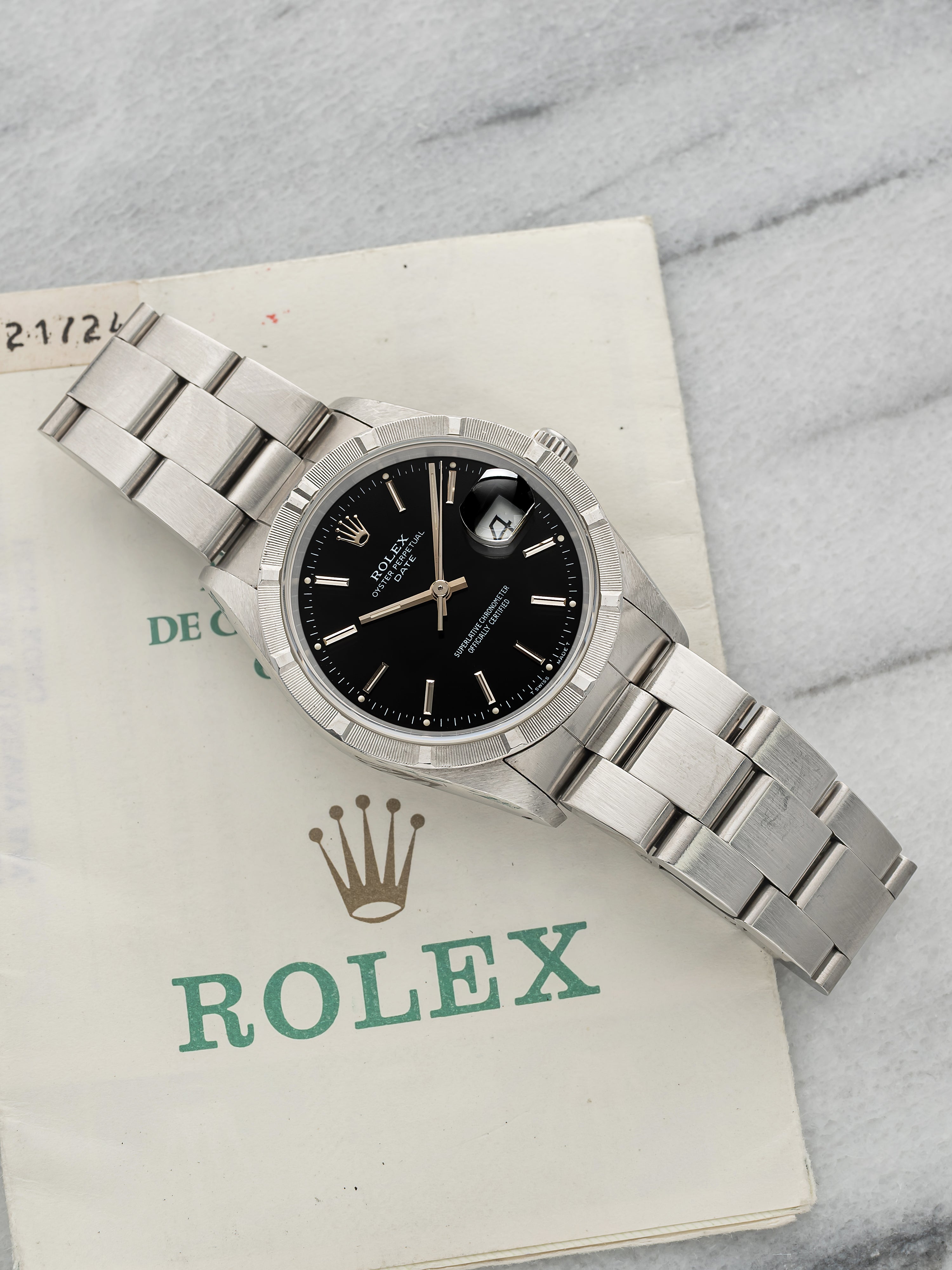 Vintage 1992 Rolex Oyster Perpetual Date 15210 Steel Black Dial Auto 34mm