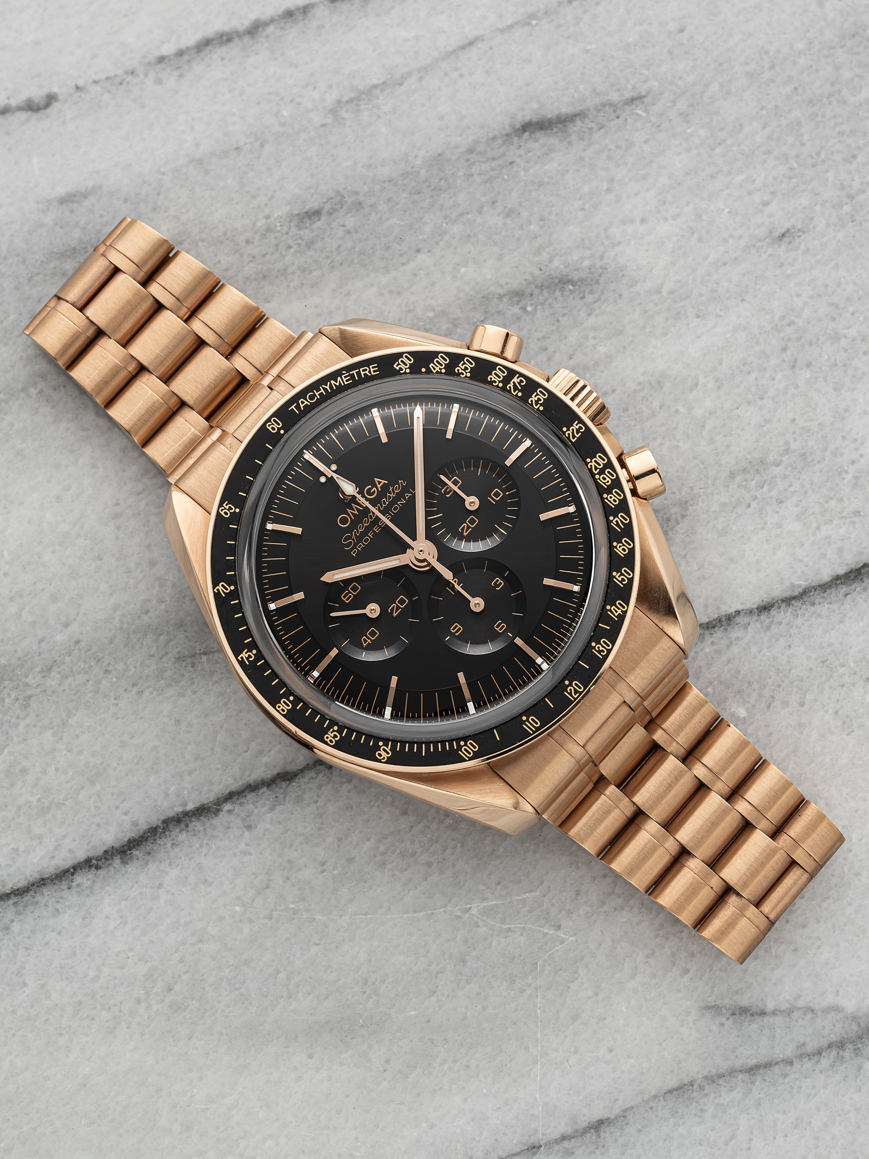 Omega Speedmaster - 18k Rose Gold, Black Dial