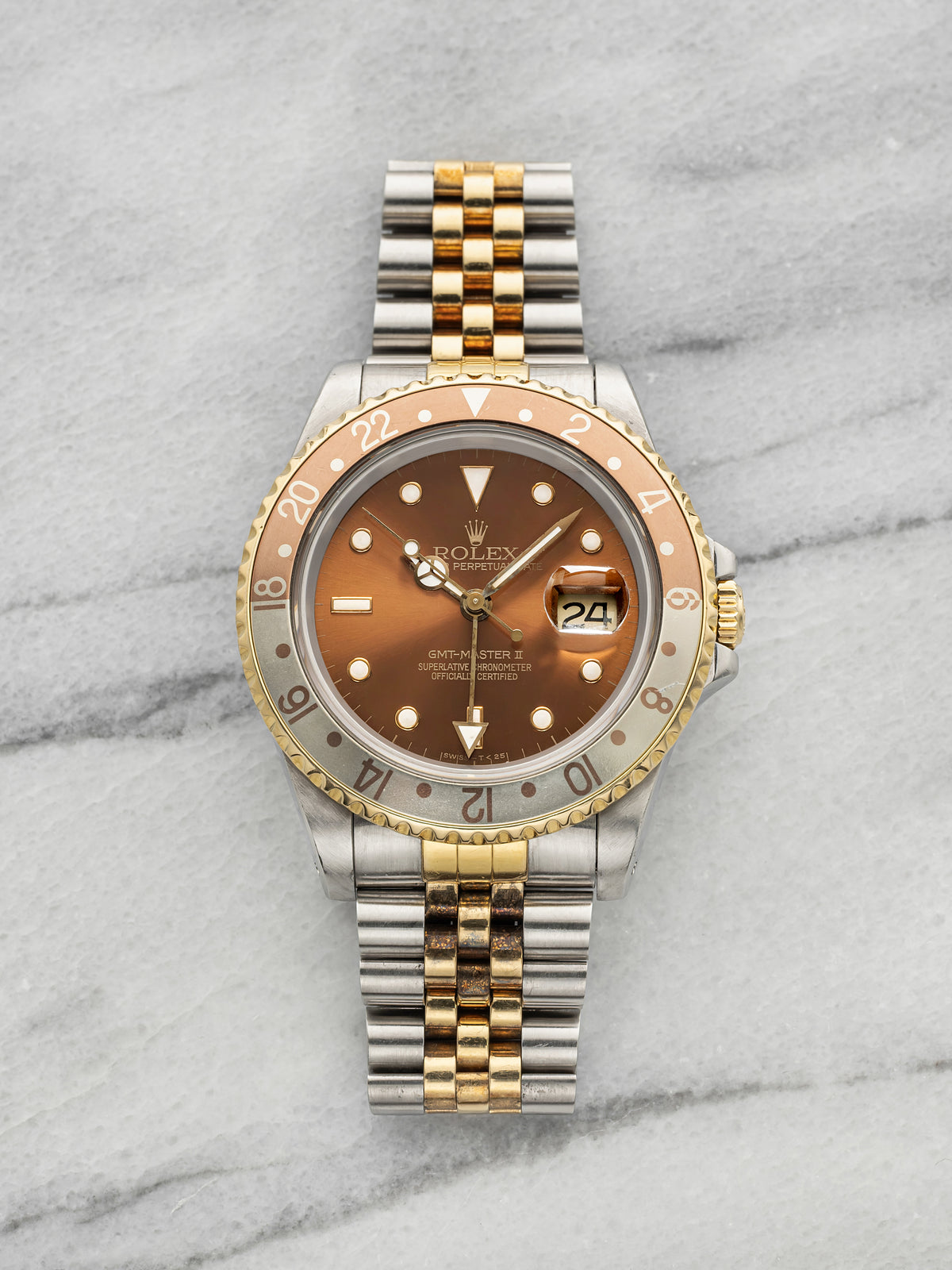 Vintage 1988 Rolex GMT-Master II 16713 Two-Tone Brown "Root Beer" Dial Auto 40mm