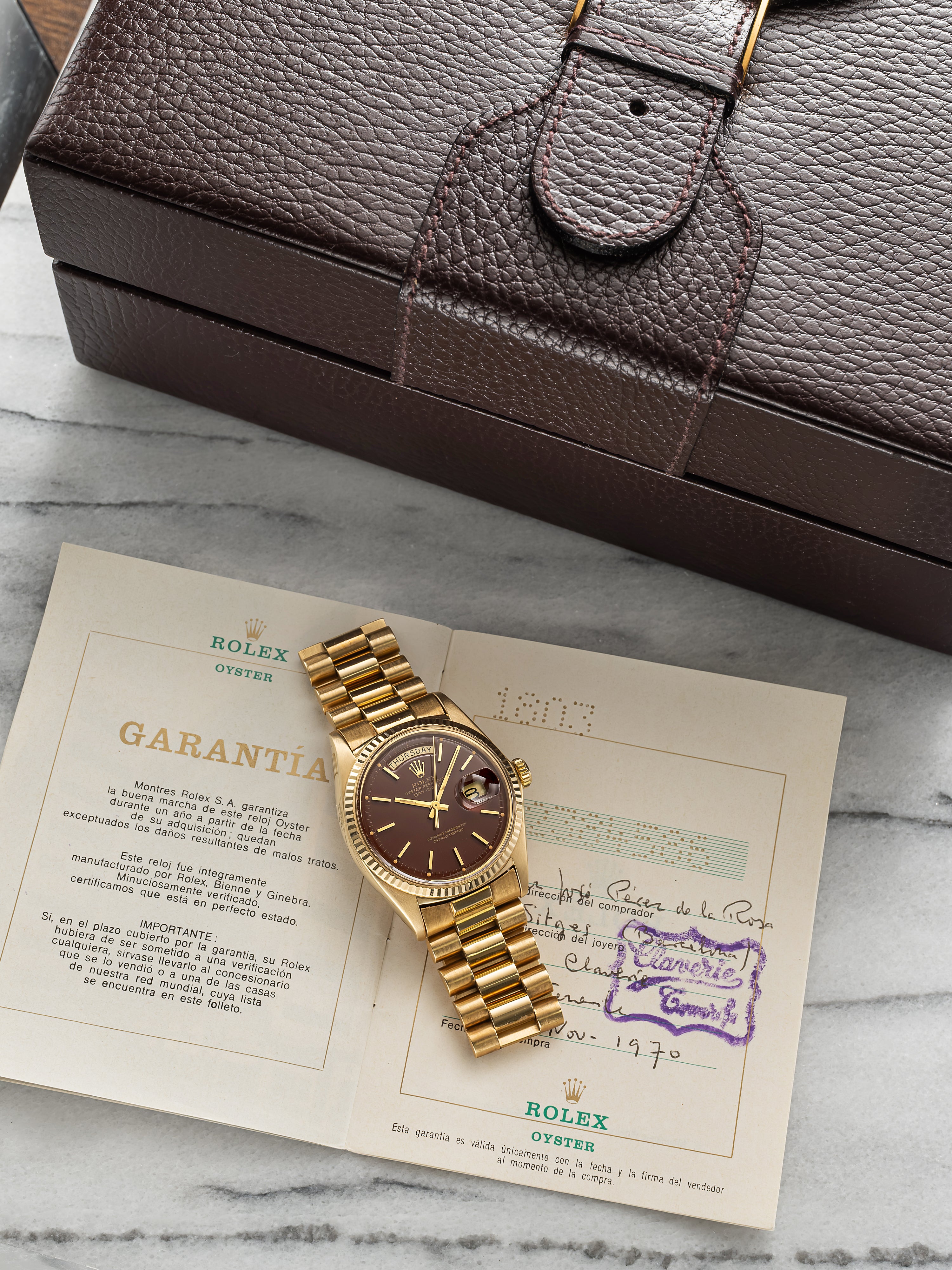 1970 Rolex Day-Date 1803 - Stella Oxblood Dial