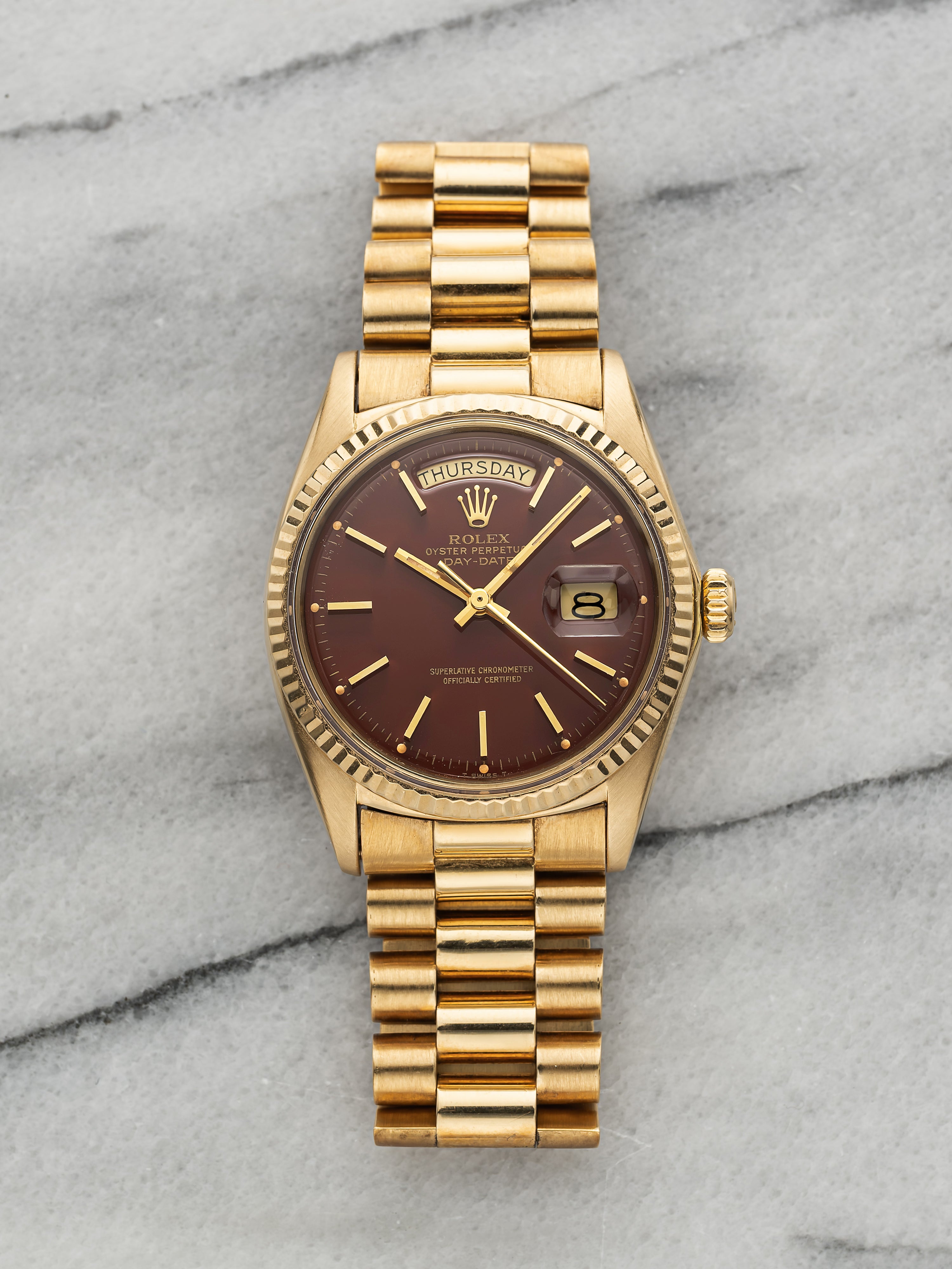 1970 Rolex Day-Date 1803 - Stella Oxblood Dial
