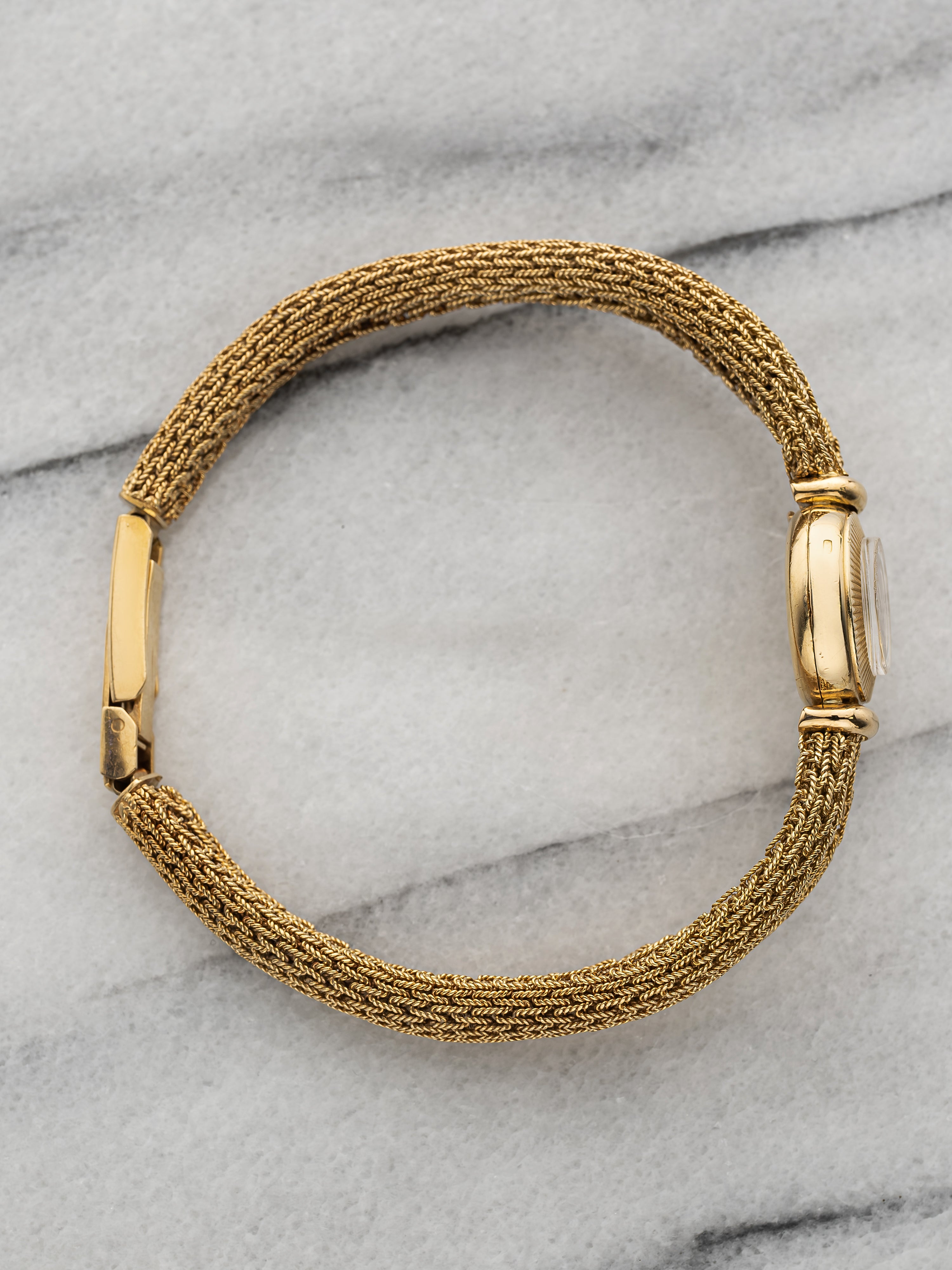 Rolex Ladies Integrated Bracelet – 18K Gold Patina White Dial