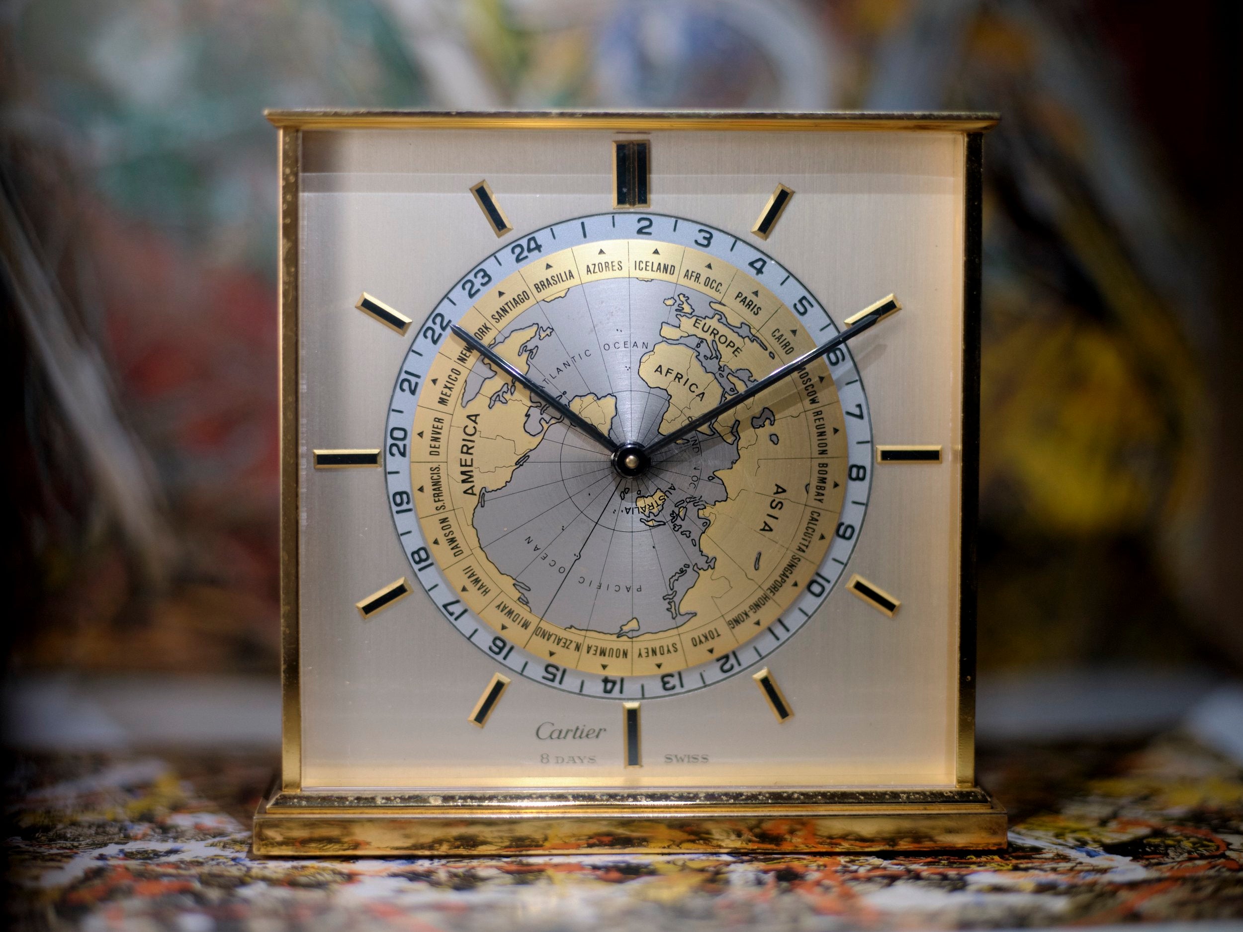 Cartier 8 day world time clock Lanvin - Charles of the Ritz