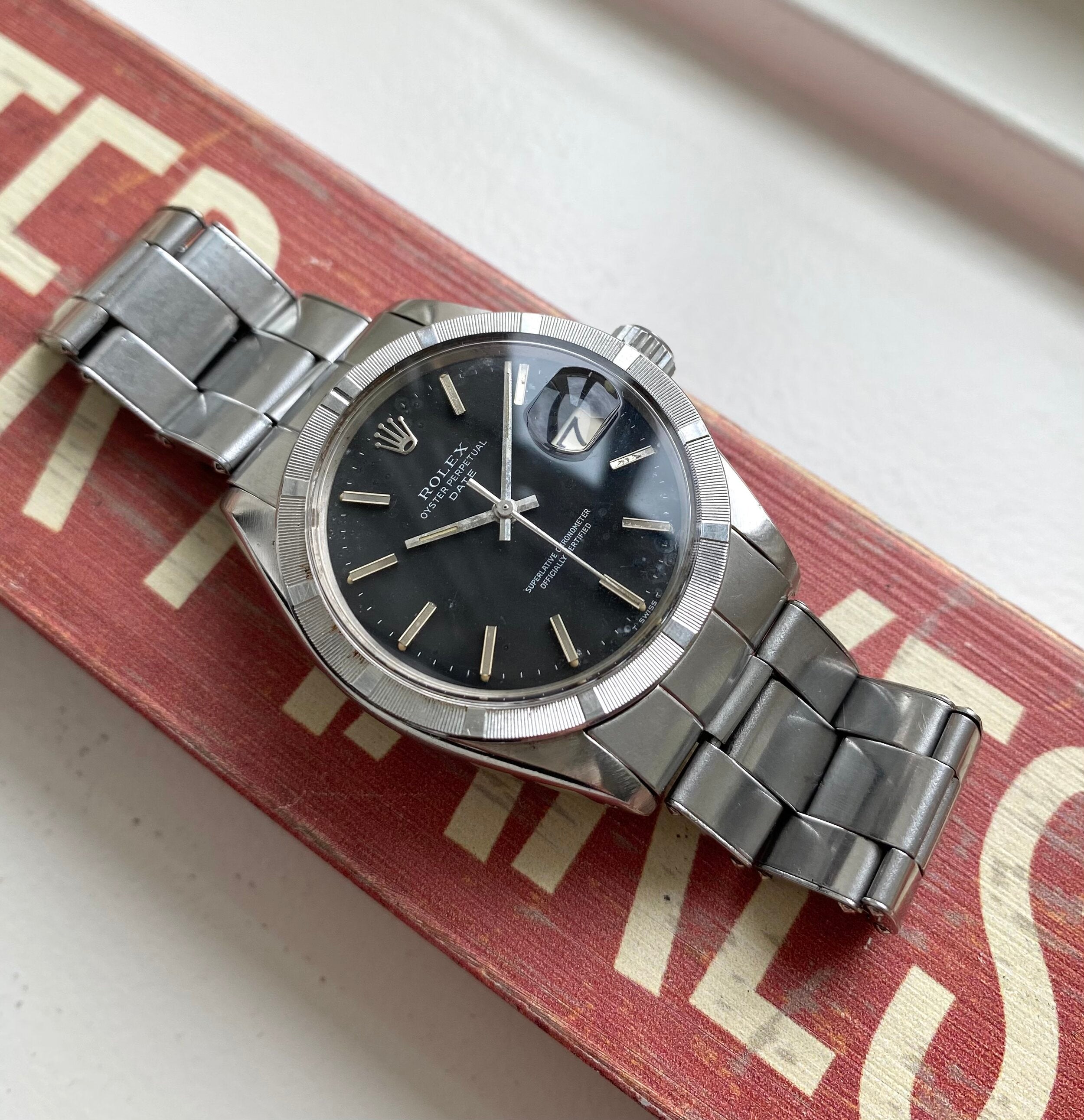 Rolex Oyster Perpetual Date ref. 1501 — Matte Black Dial