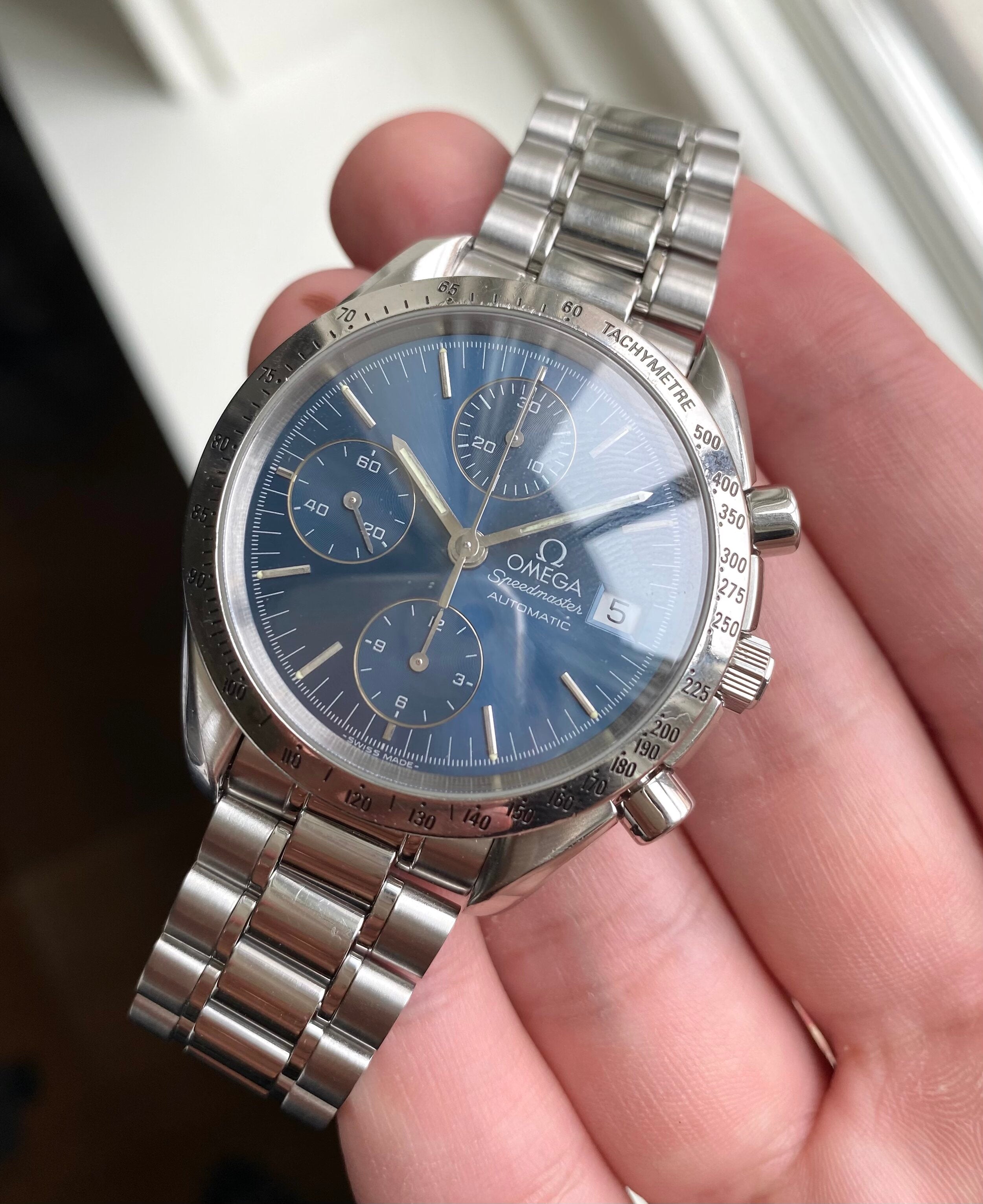 Omega Speedmaster — Blue Sunburst Dial