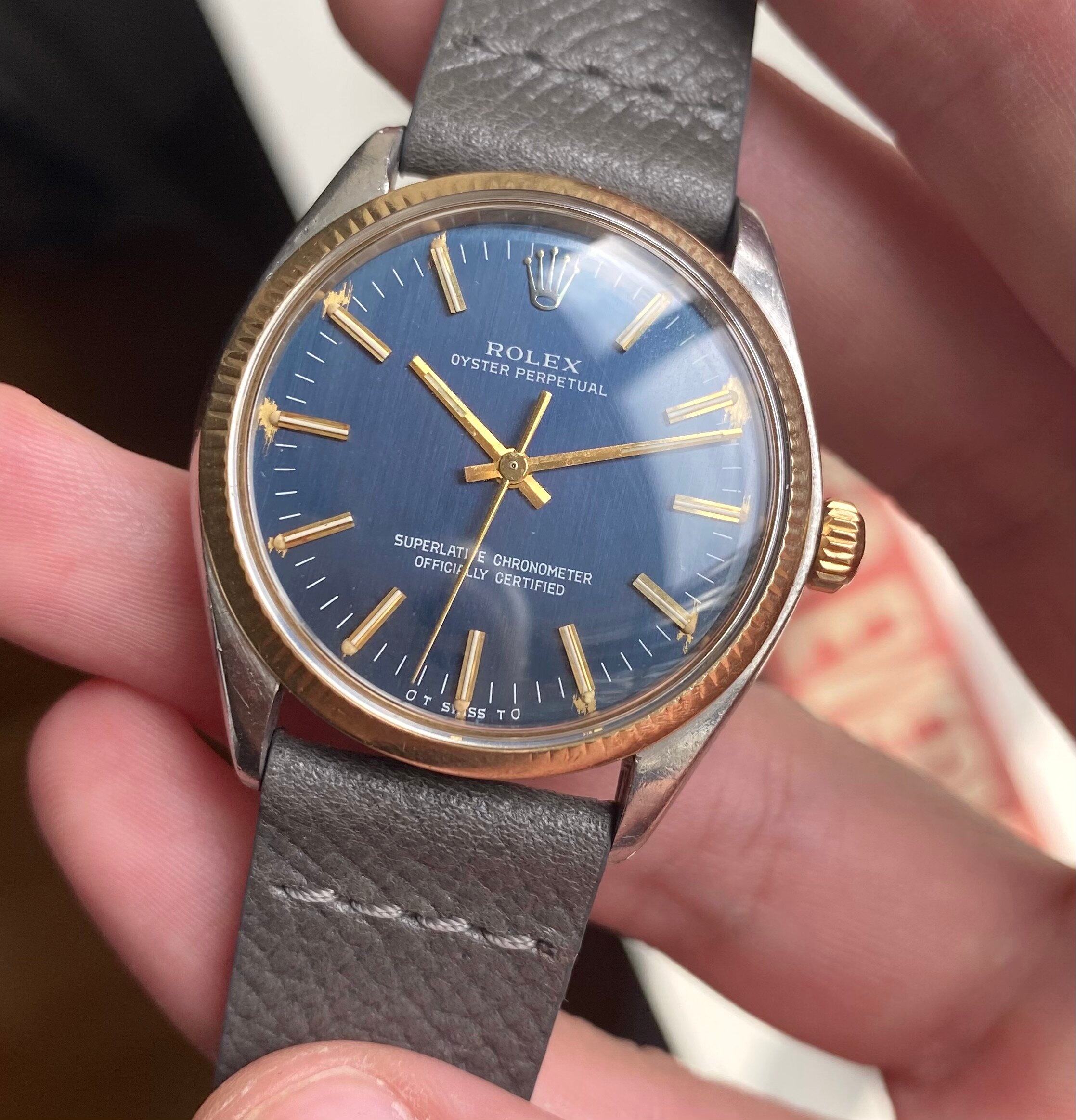 Rolex Oyster Perpetual ref. 1005 — Blue "Sigma" Dial