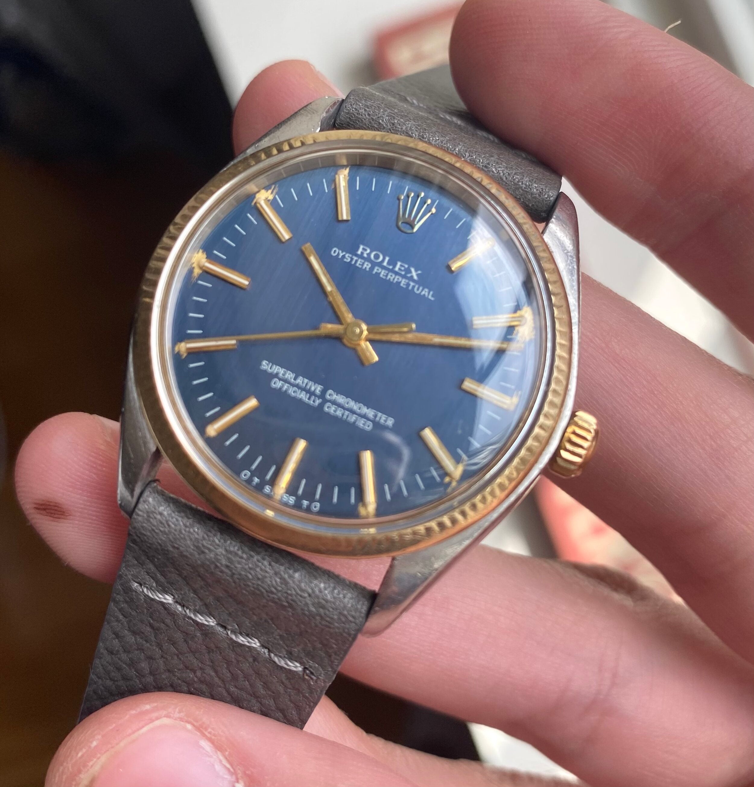 Rolex Oyster Perpetual ref. 1005 — Blue "Sigma" Dial
