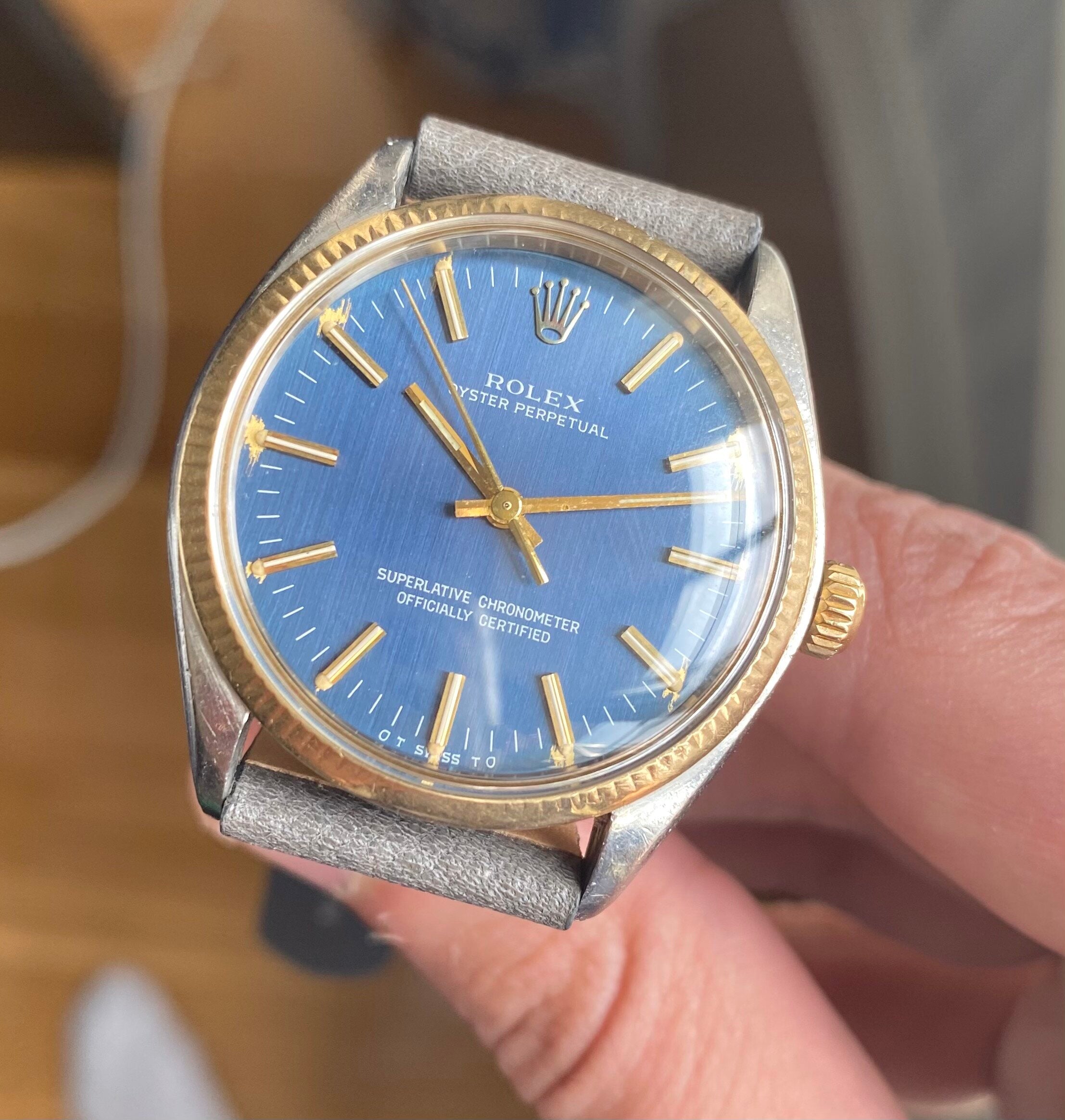 Rolex Oyster Perpetual ref. 1005 — Blue "Sigma" Dial