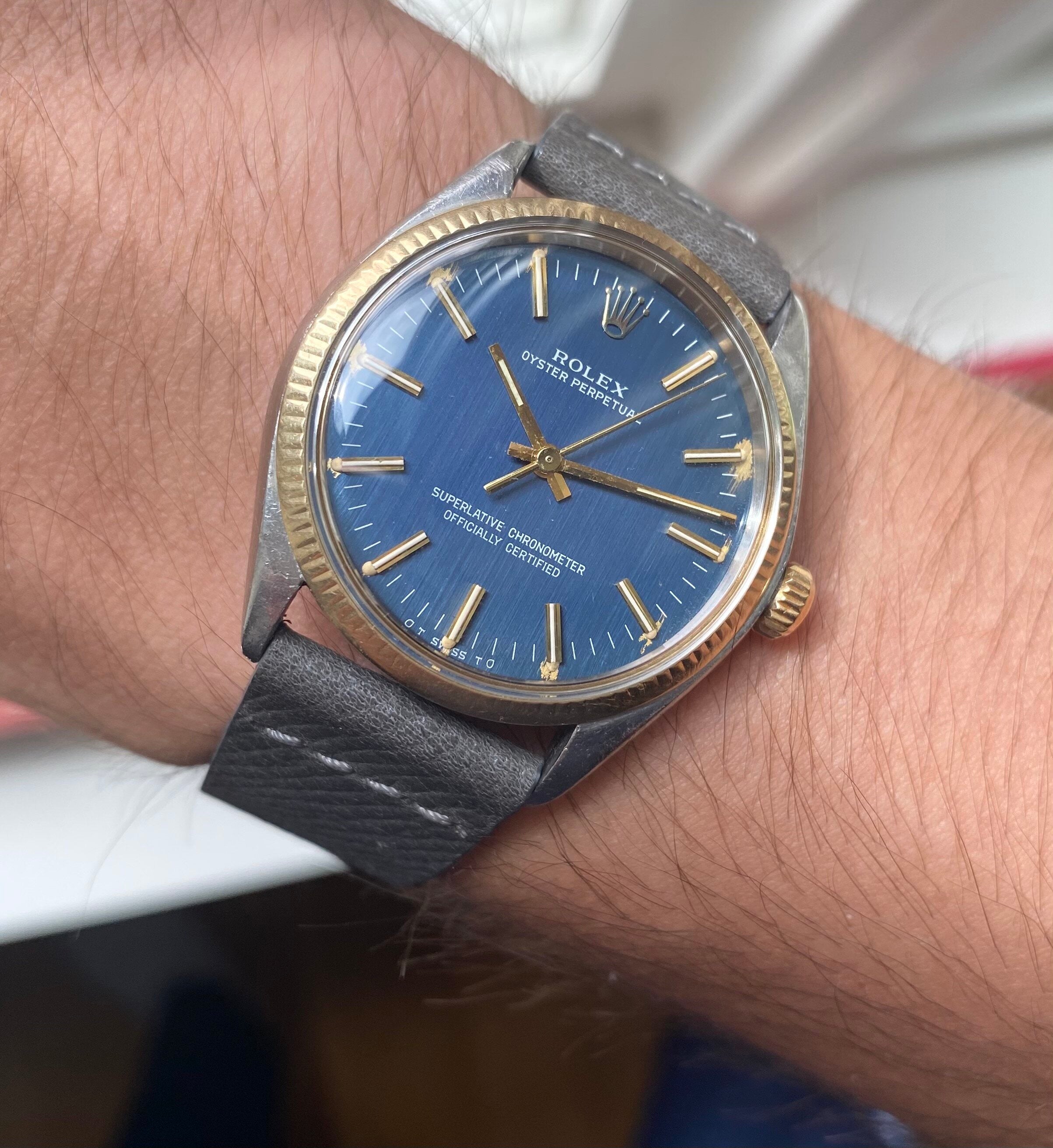 Rolex Oyster Perpetual ref. 1005 — Blue "Sigma" Dial