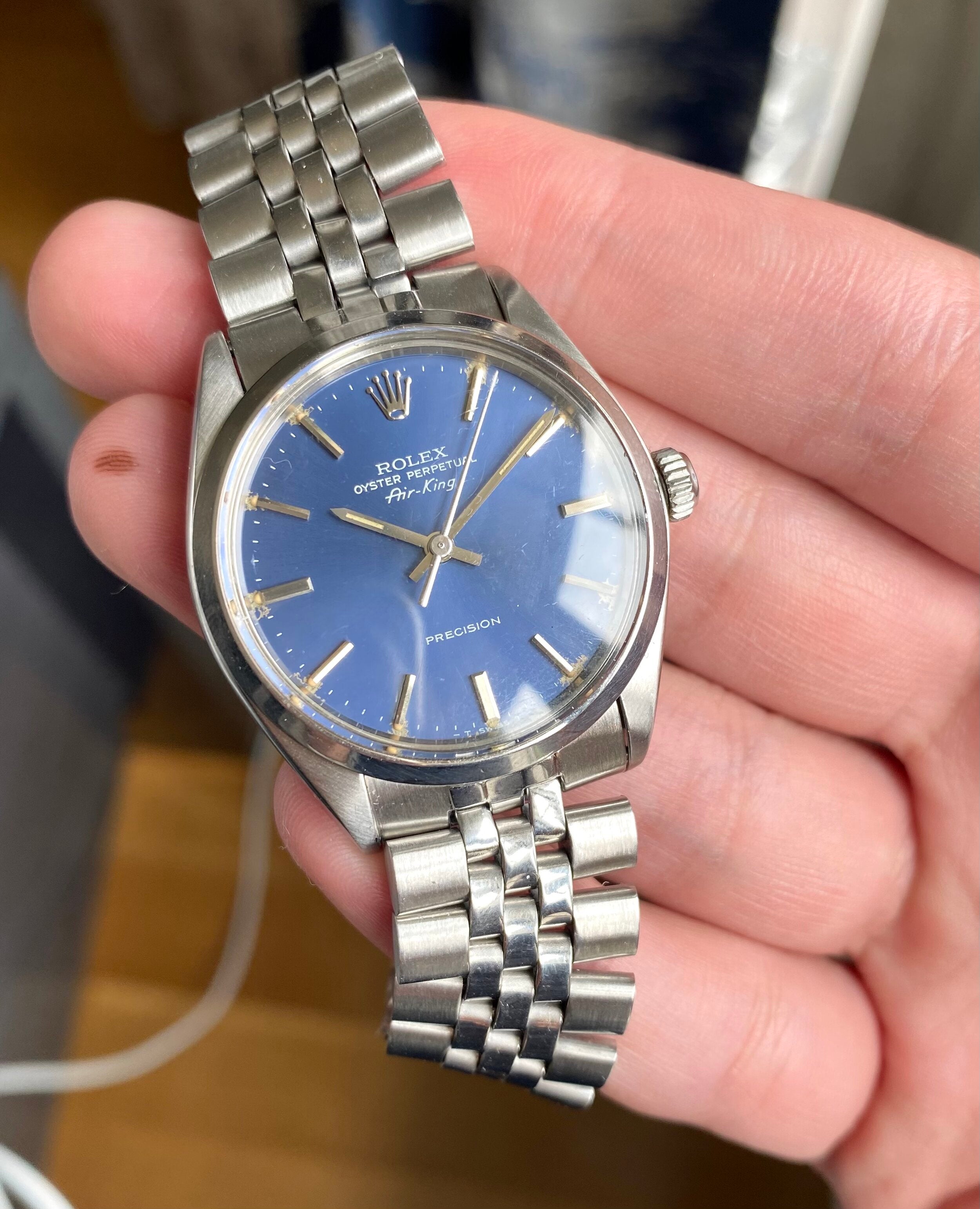 Rolex Air King ref. 5500 — Blue Dial