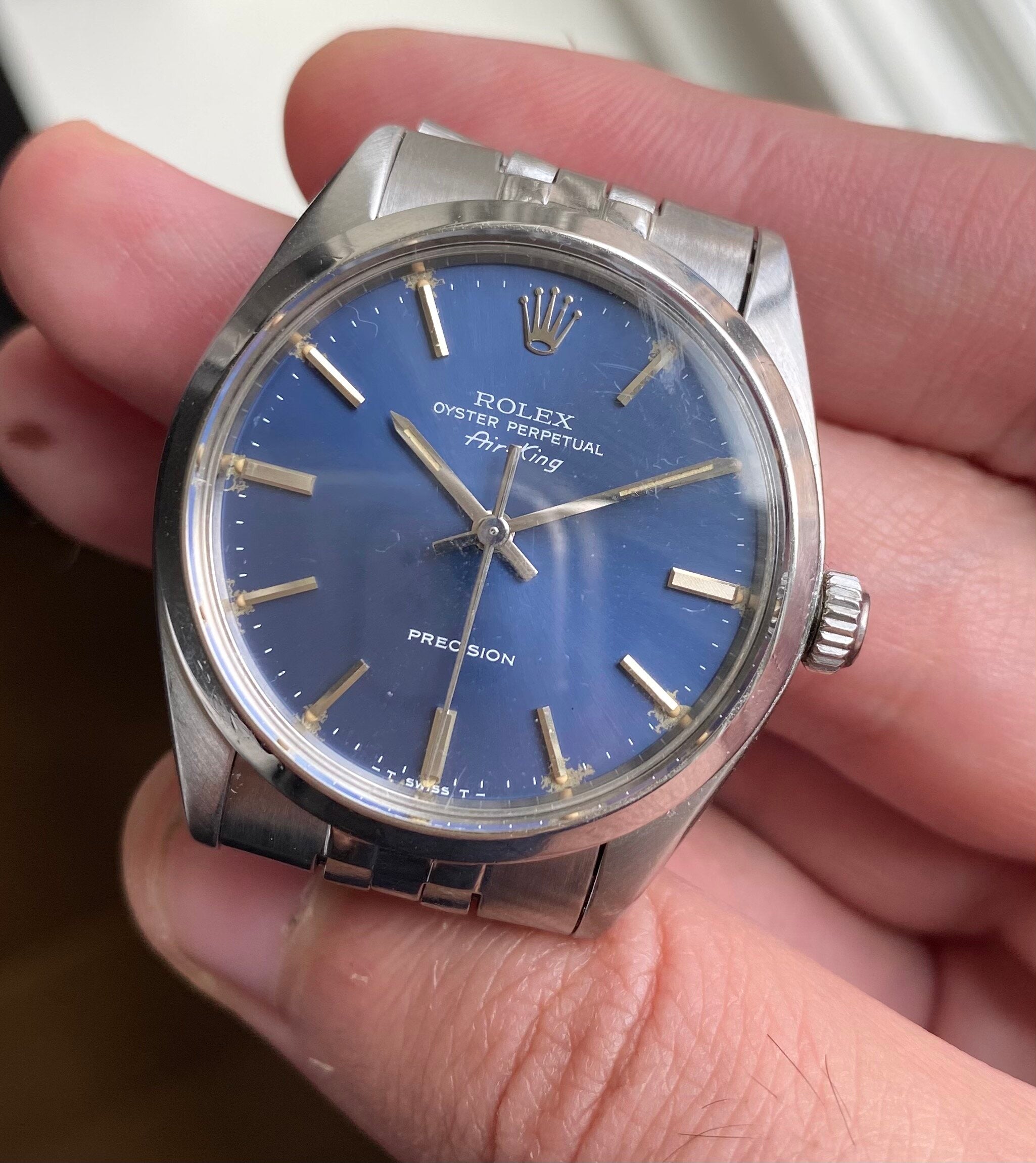 Rolex Air King ref. 5500 — Blue Dial