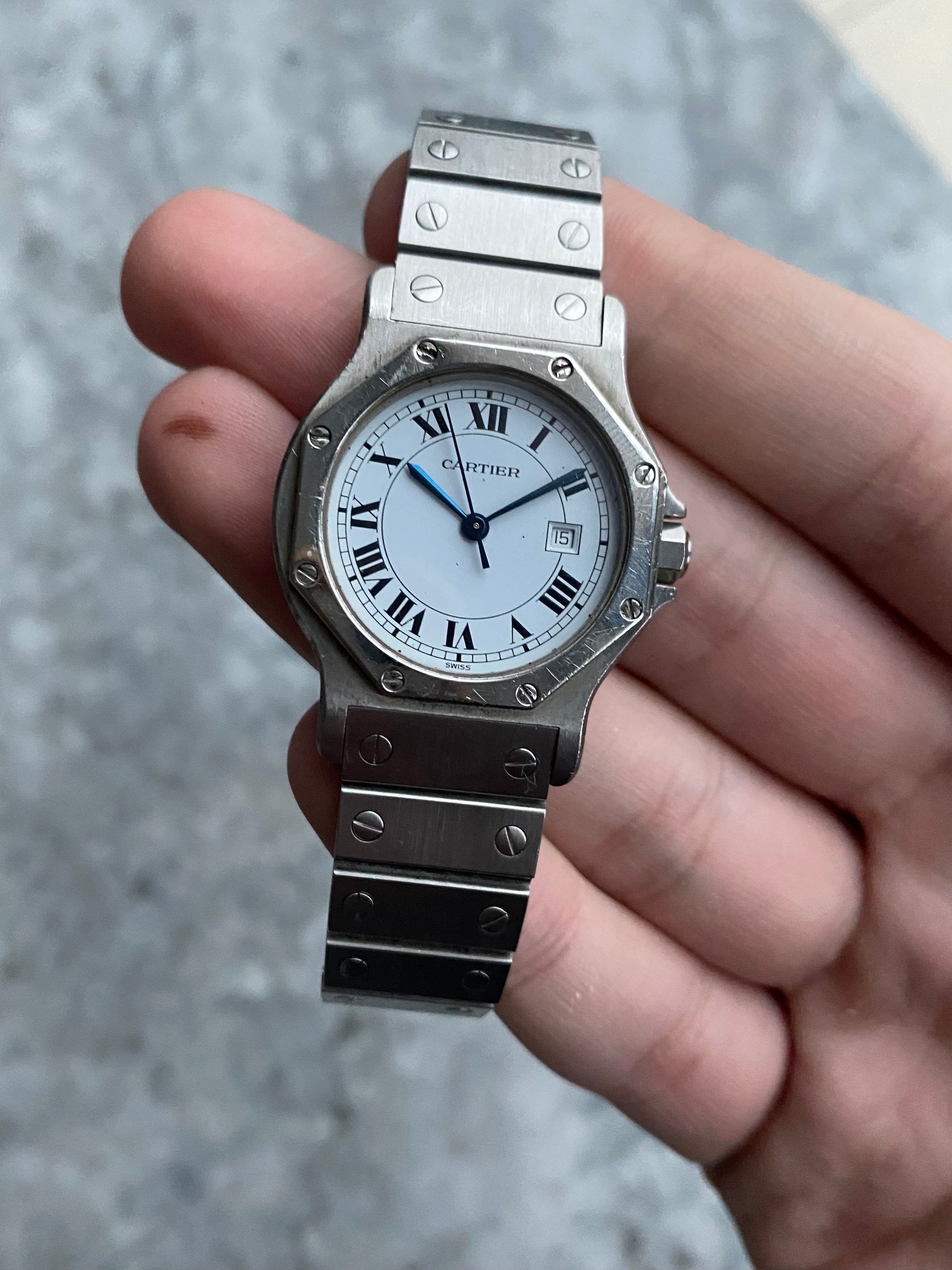 Cartier Octagon - White Roman Numerals.