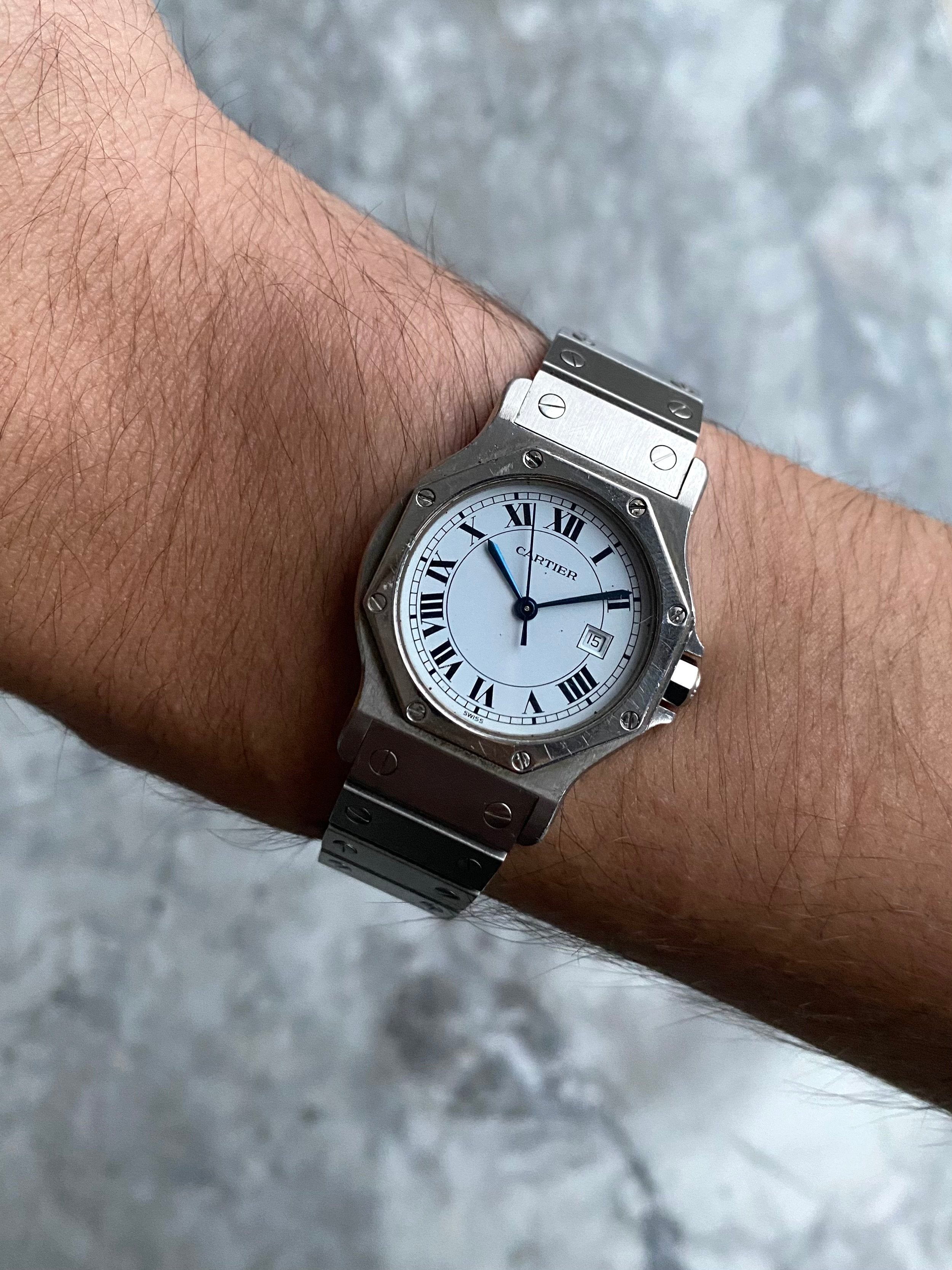 Cartier Octagon - White Roman Numerals.
