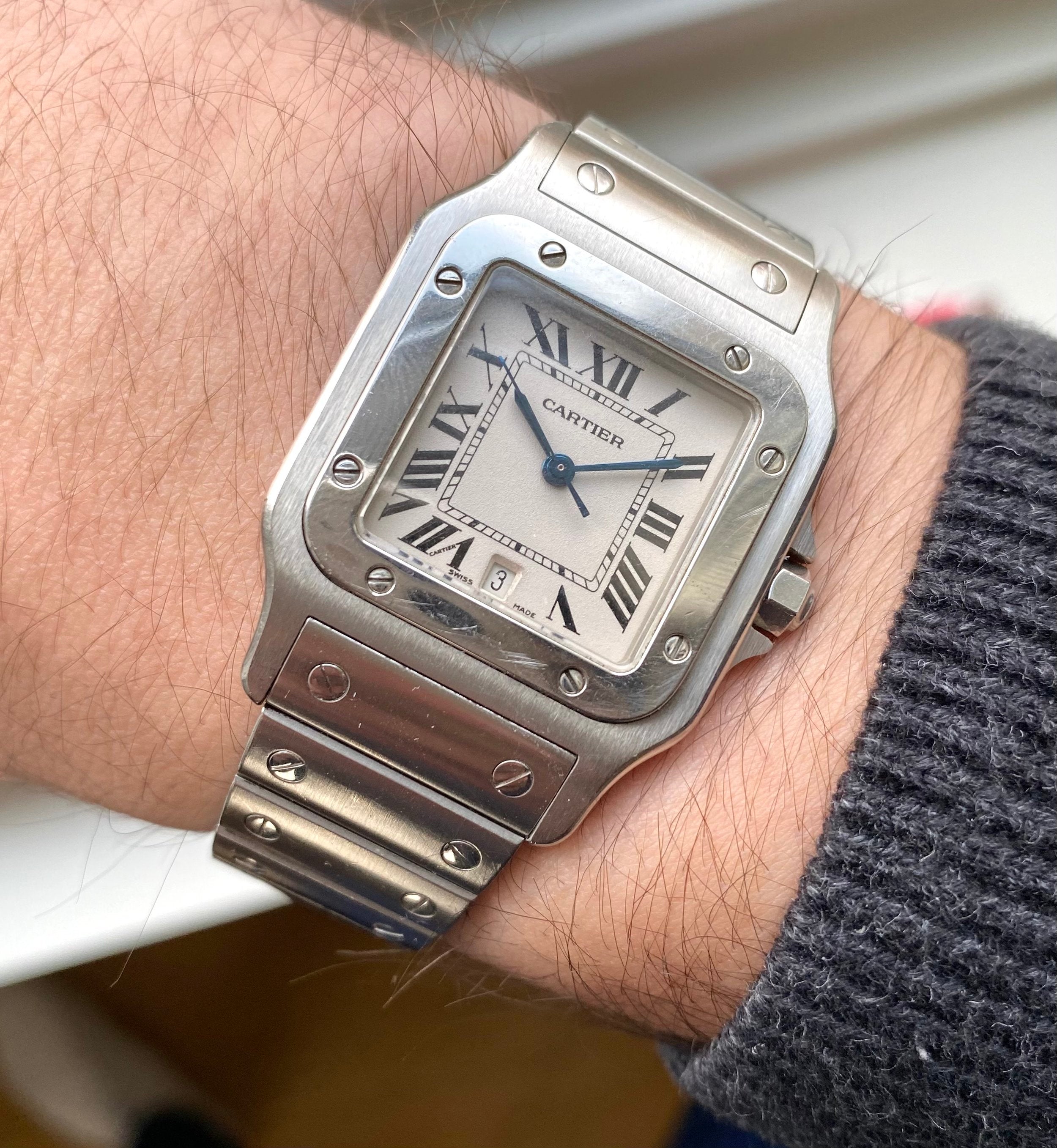 Cartier Santos Galbée ref. 1564 — Silver Roman Numeral Dial