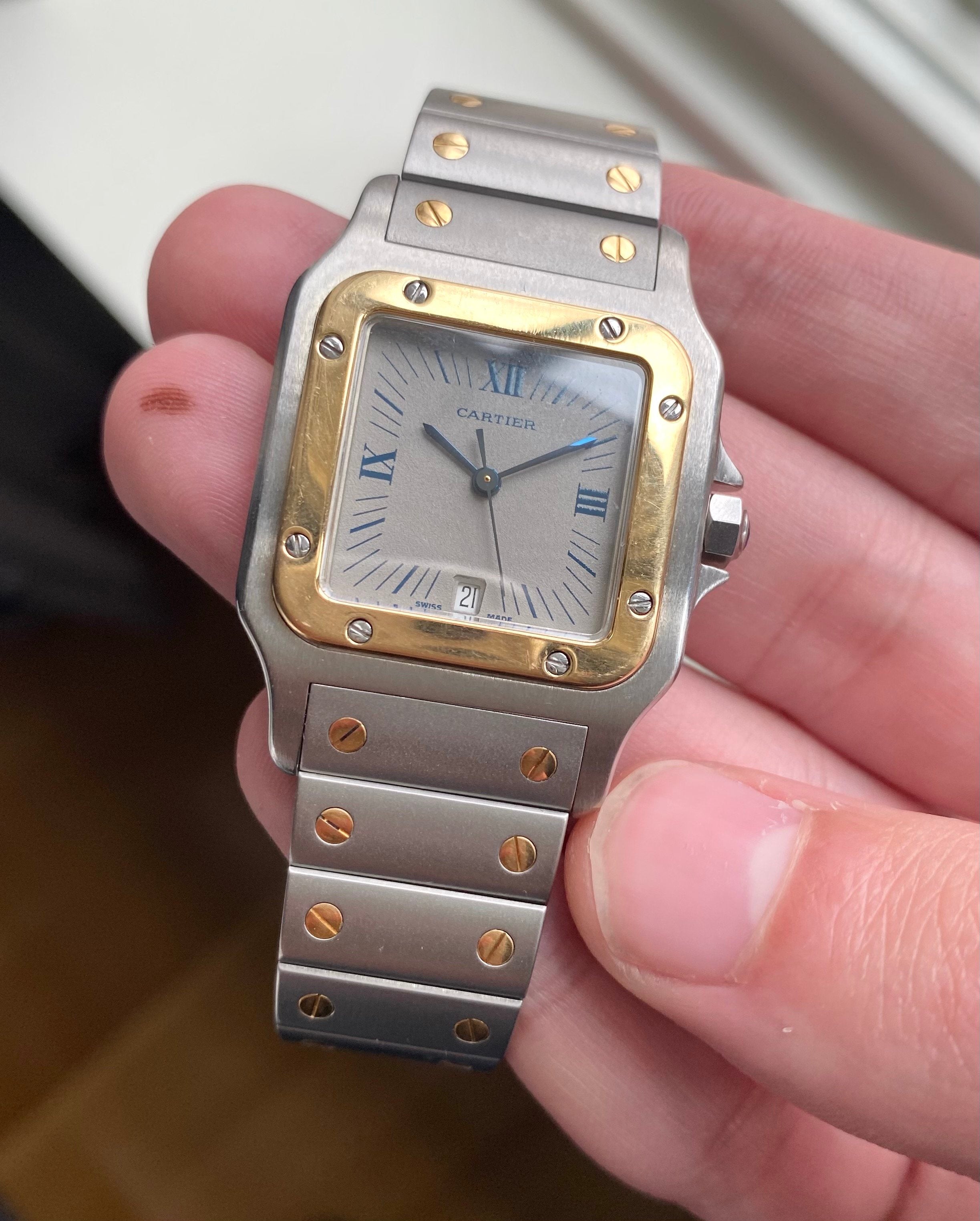 Cartier Santos — Two-tone Grey Dial
