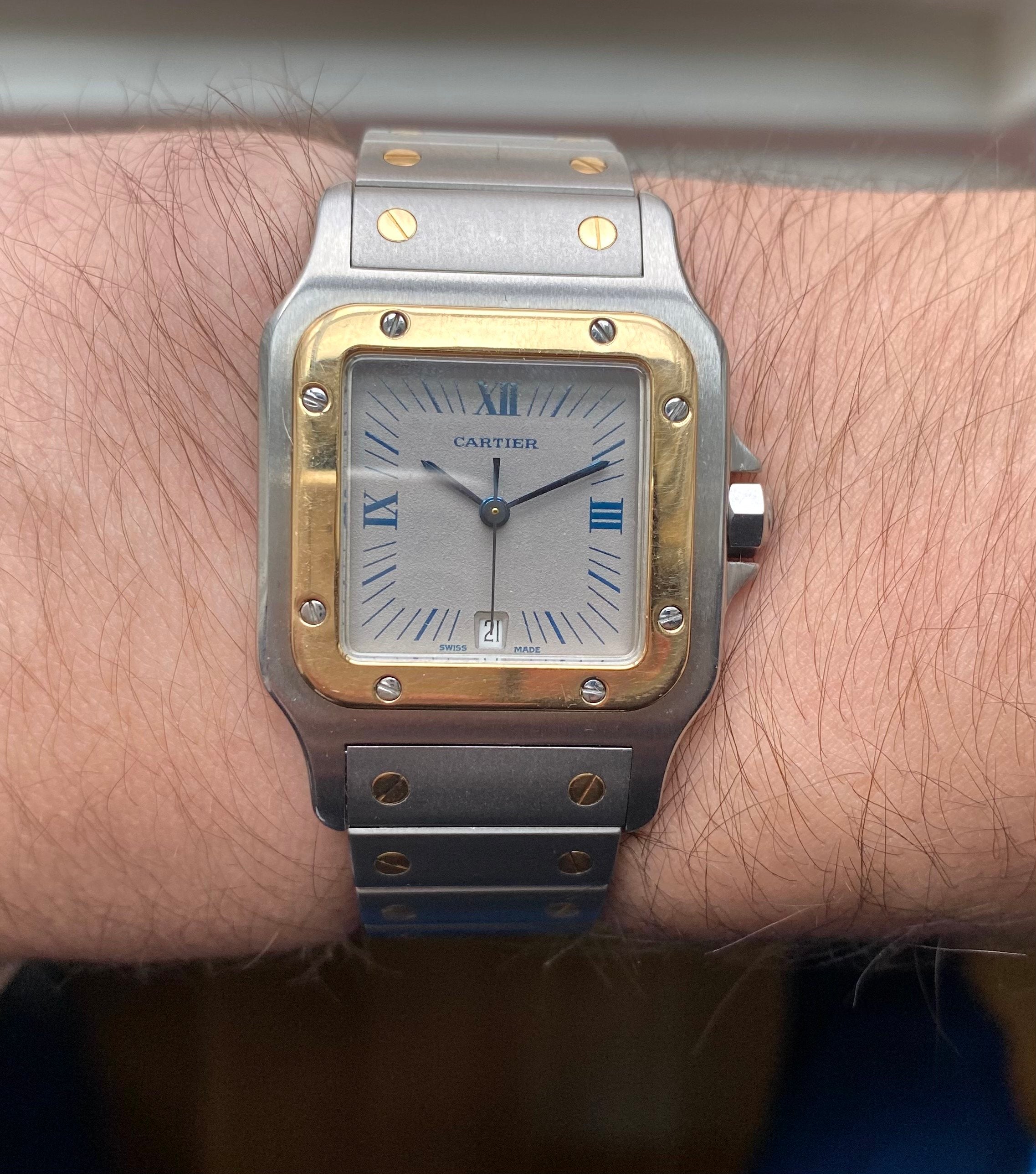 Cartier Santos — Two-tone Grey Dial
