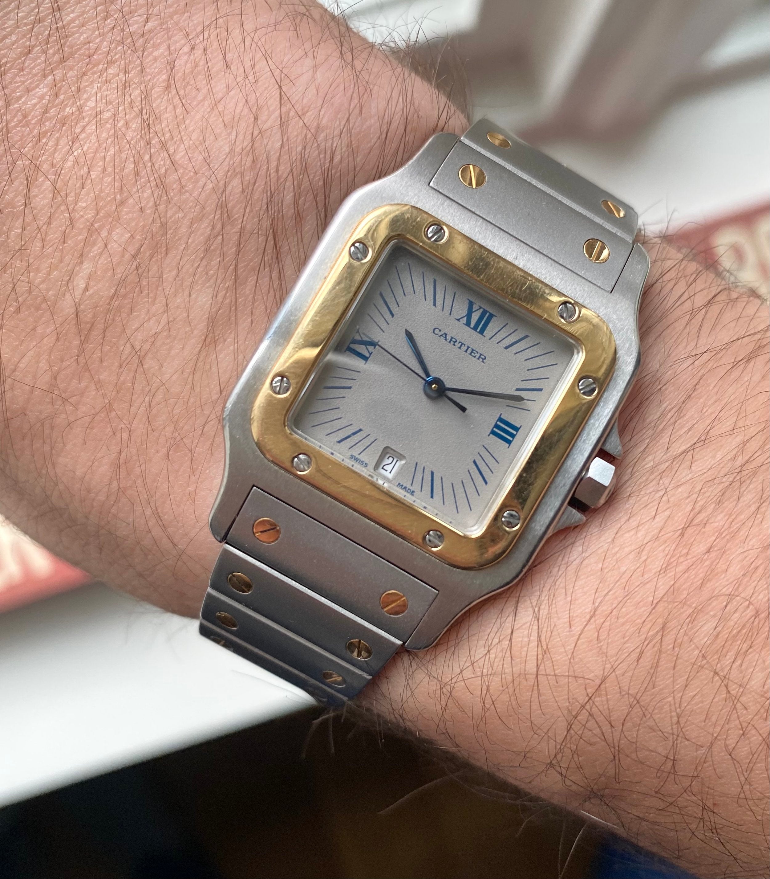 Cartier Santos — Two-tone Grey Dial