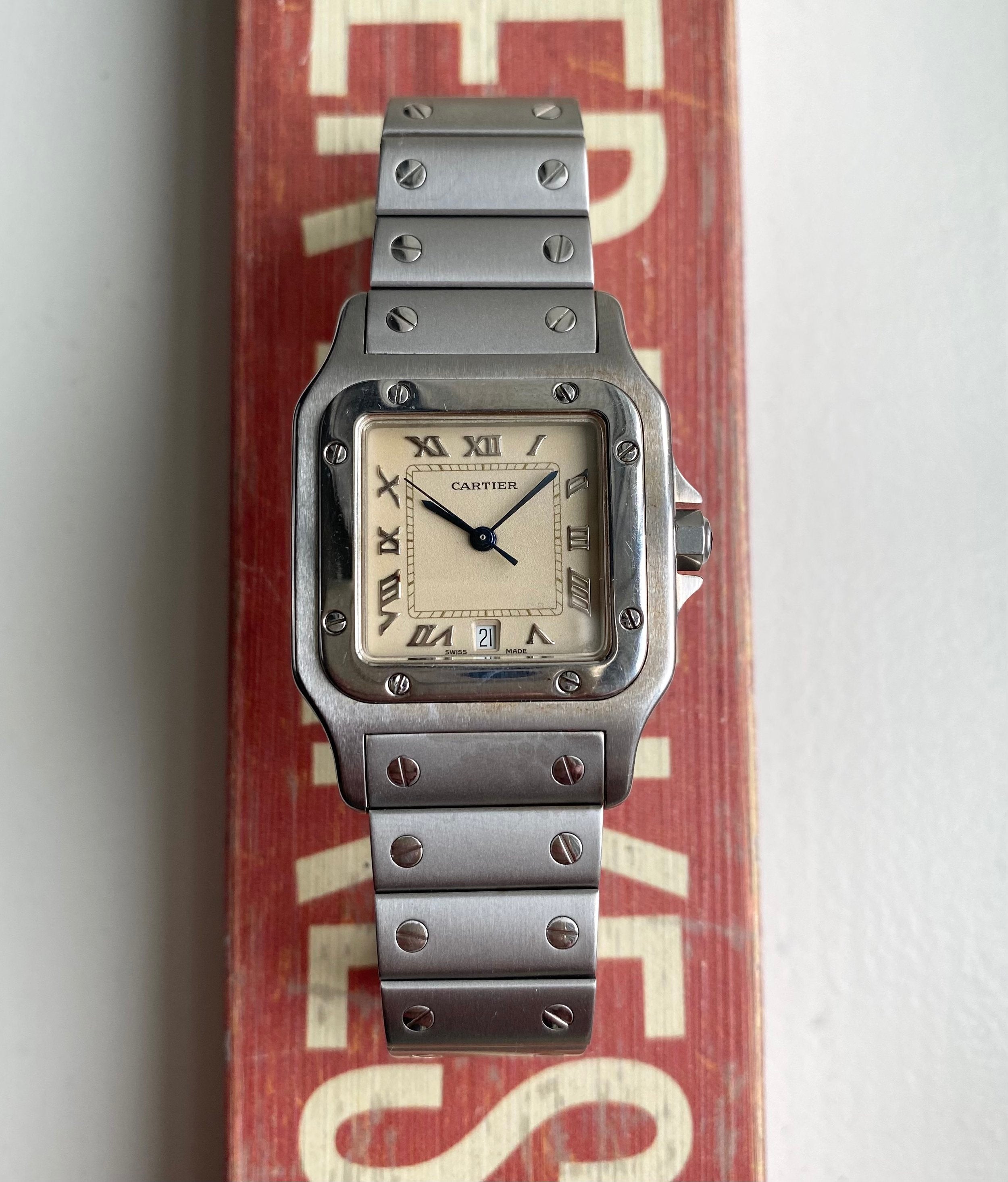 Cartier Santos ref. 1564 — Cream Roman Numeral Dial