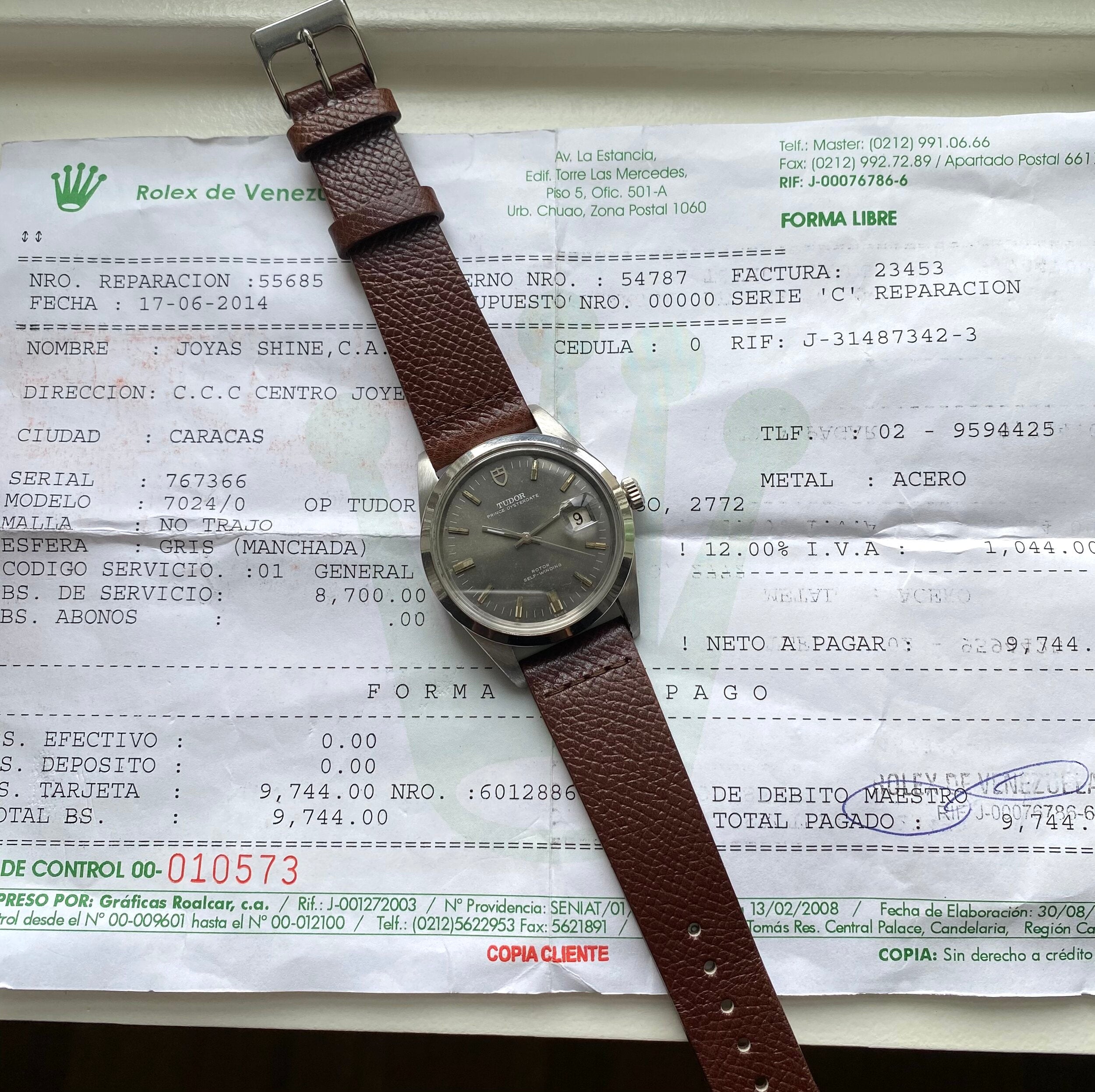 Tudor Oysterdate "Jumbo" — Grey Dial with Service Papers