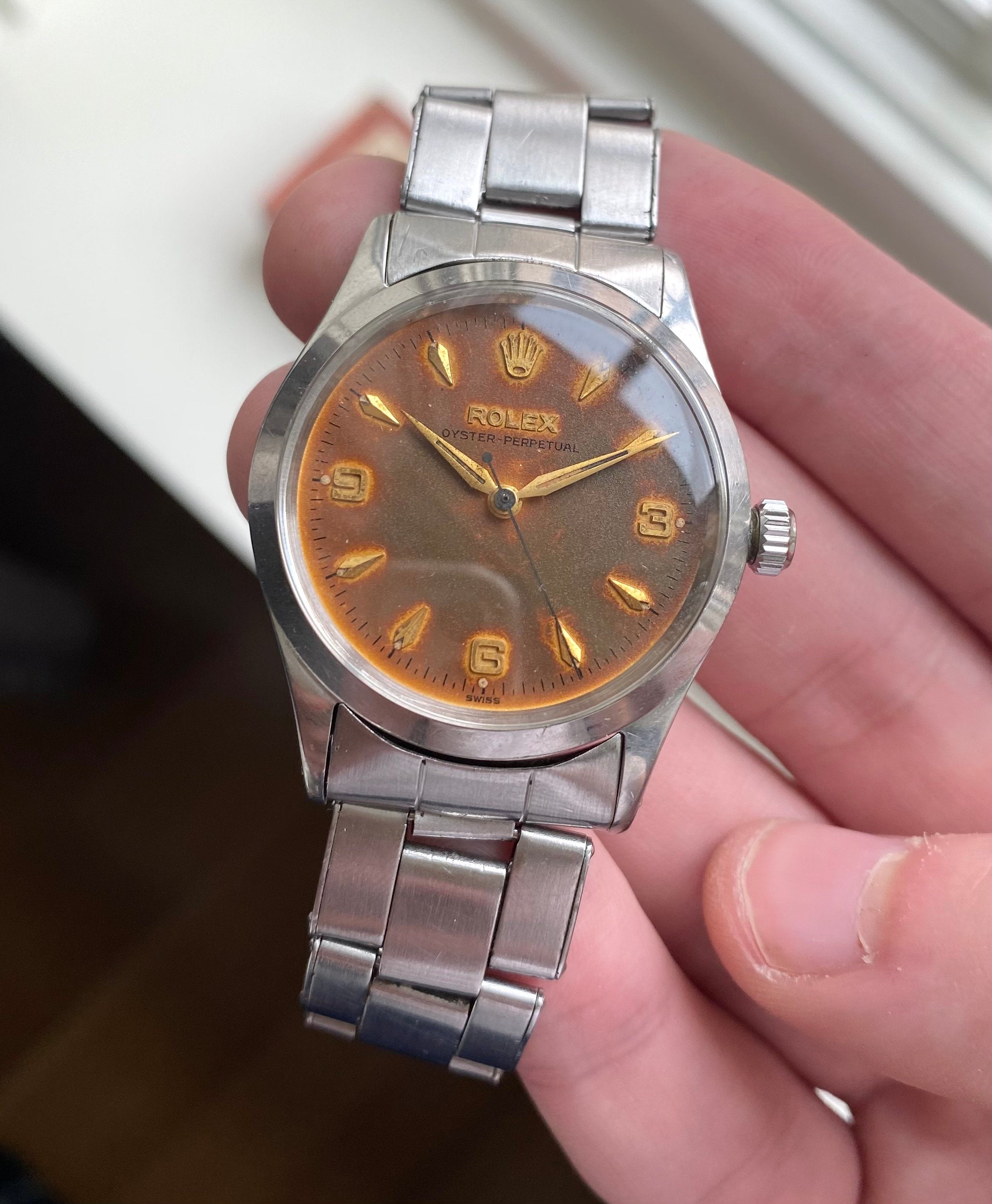 Rolex Oyster Perpetual ref. 6532 — "Explorer" Patina Dial