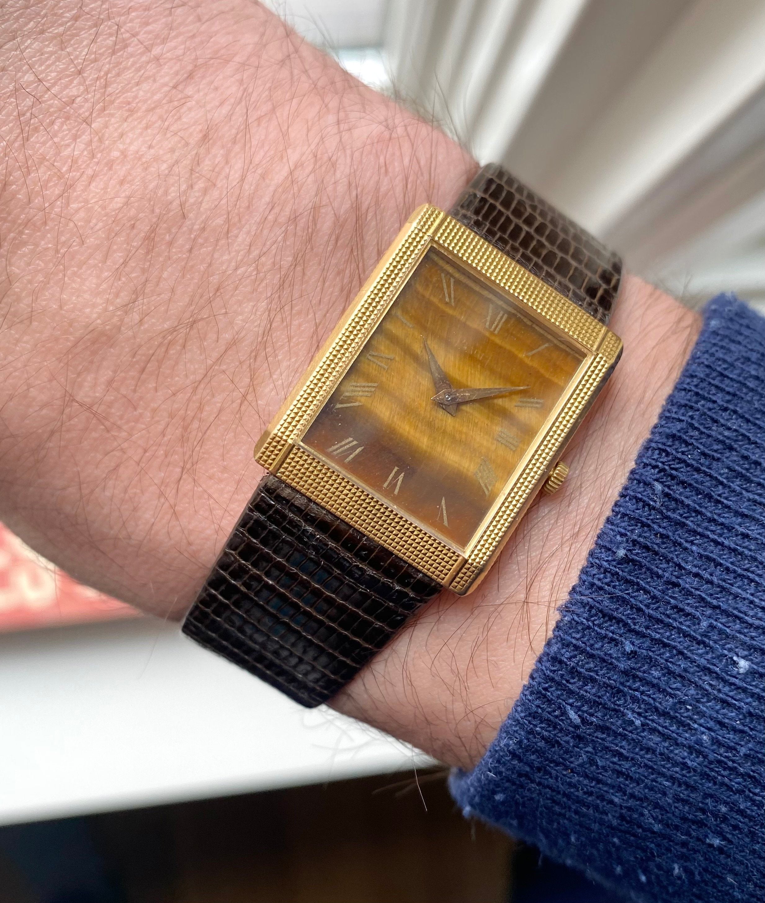 Piaget Tank ref. 9151 — 18k Gold Tiger Eye with Papers