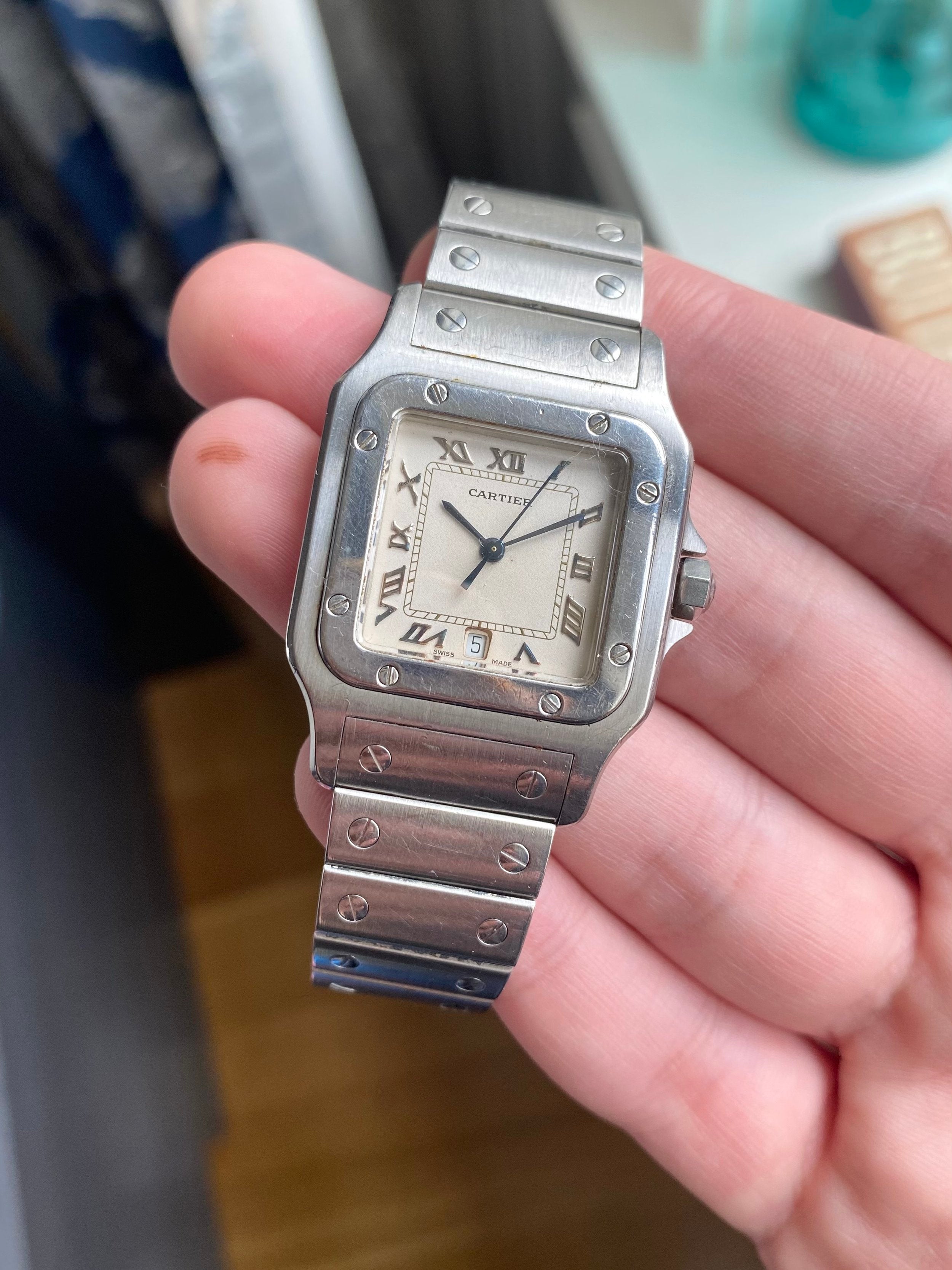 Cartier Santos Galbee - Cream Roman.