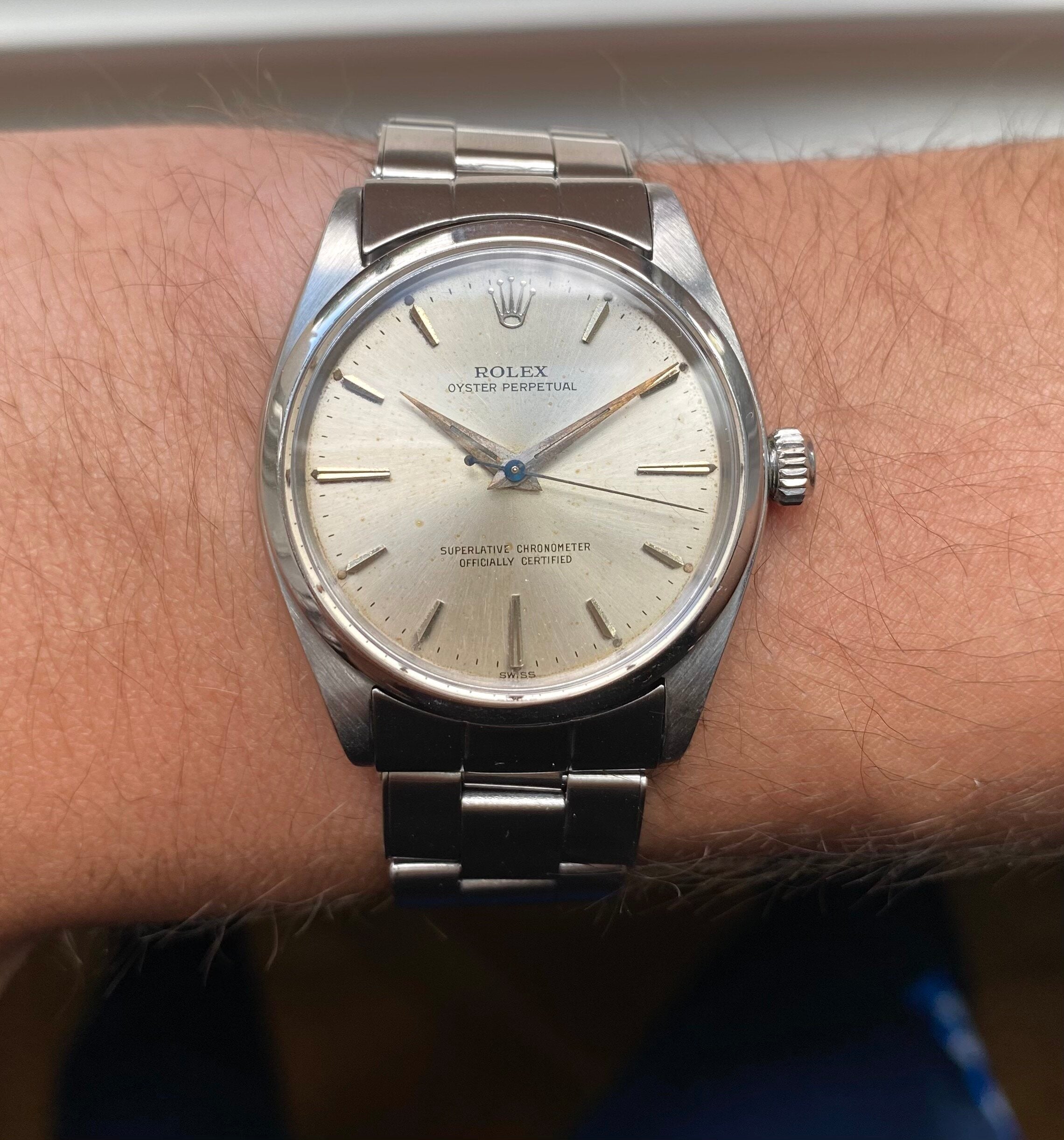 Rolex Oyster Perpetual ref. 1002 — Dauphine Hands