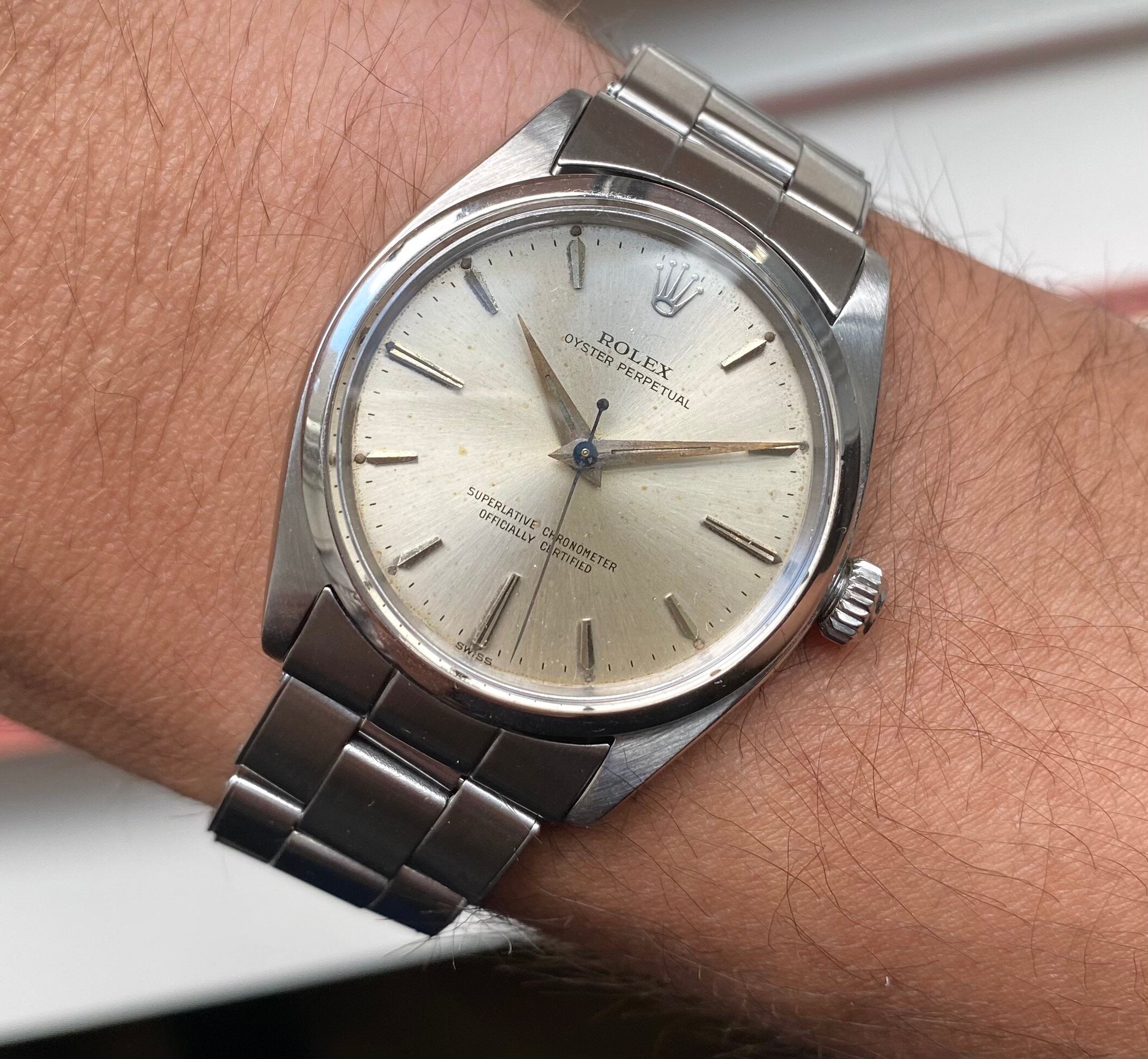 Rolex Oyster Perpetual ref. 1002 — Dauphine Hands