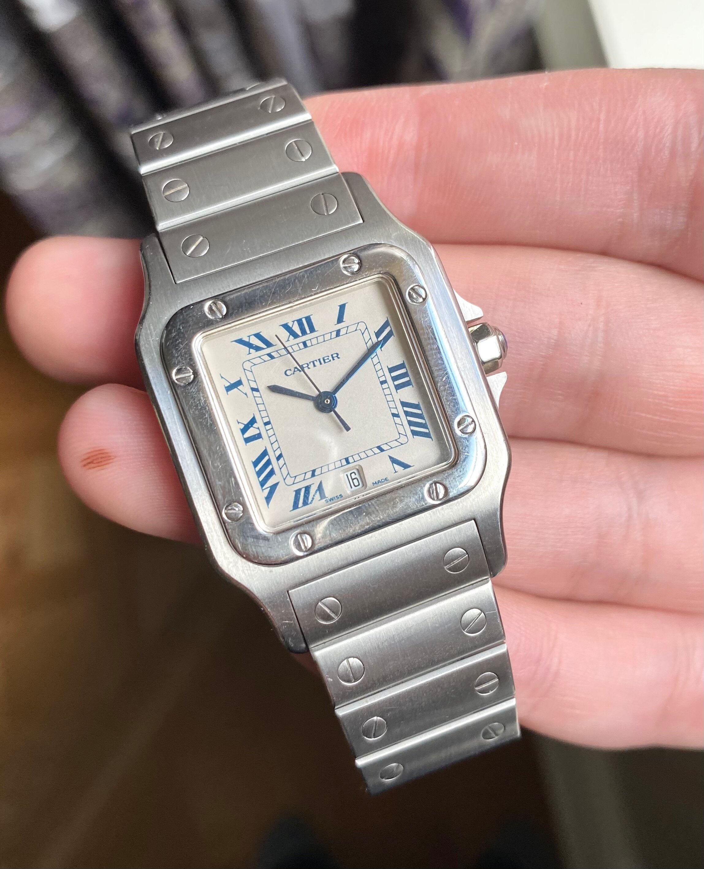 Cartier Santos Galbée — Blue Roman Numeral Dial